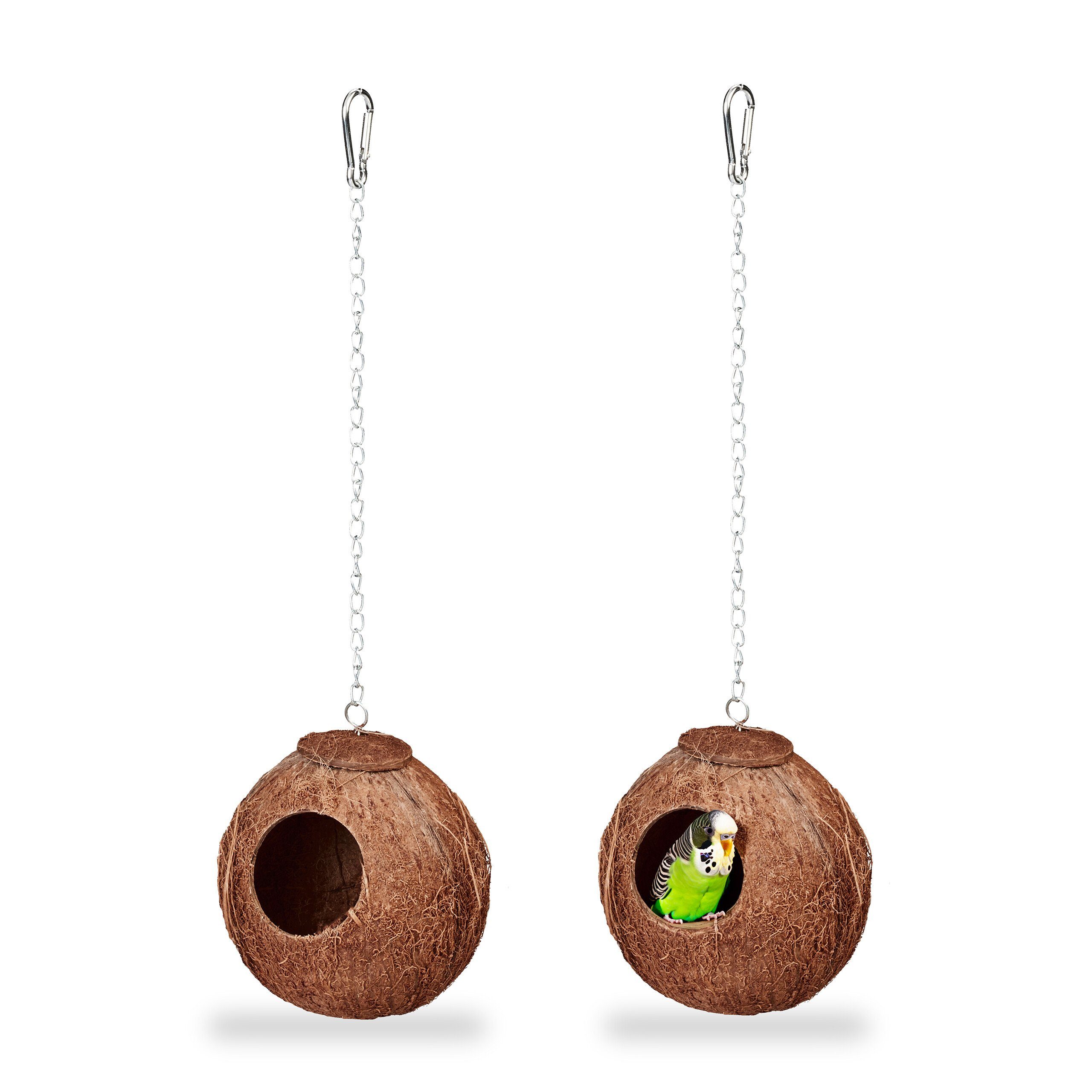 Vogelhaus Kokosnuss 2er Set