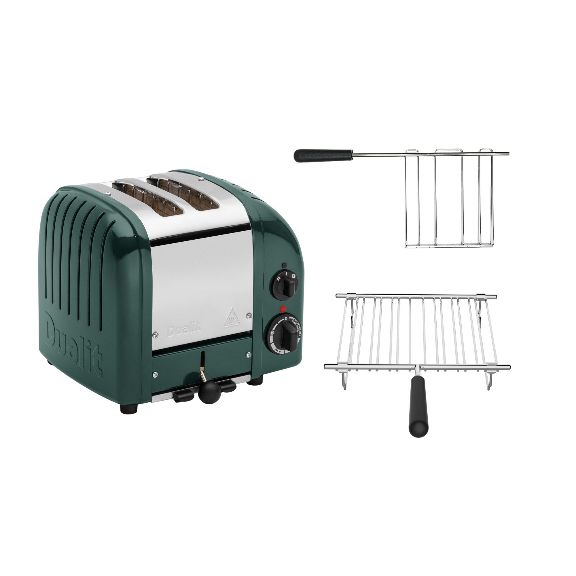 Dualit Toaster Dualit Paket 2, 2er Toaster mit Sandwichzange und Brötchenaufsatz