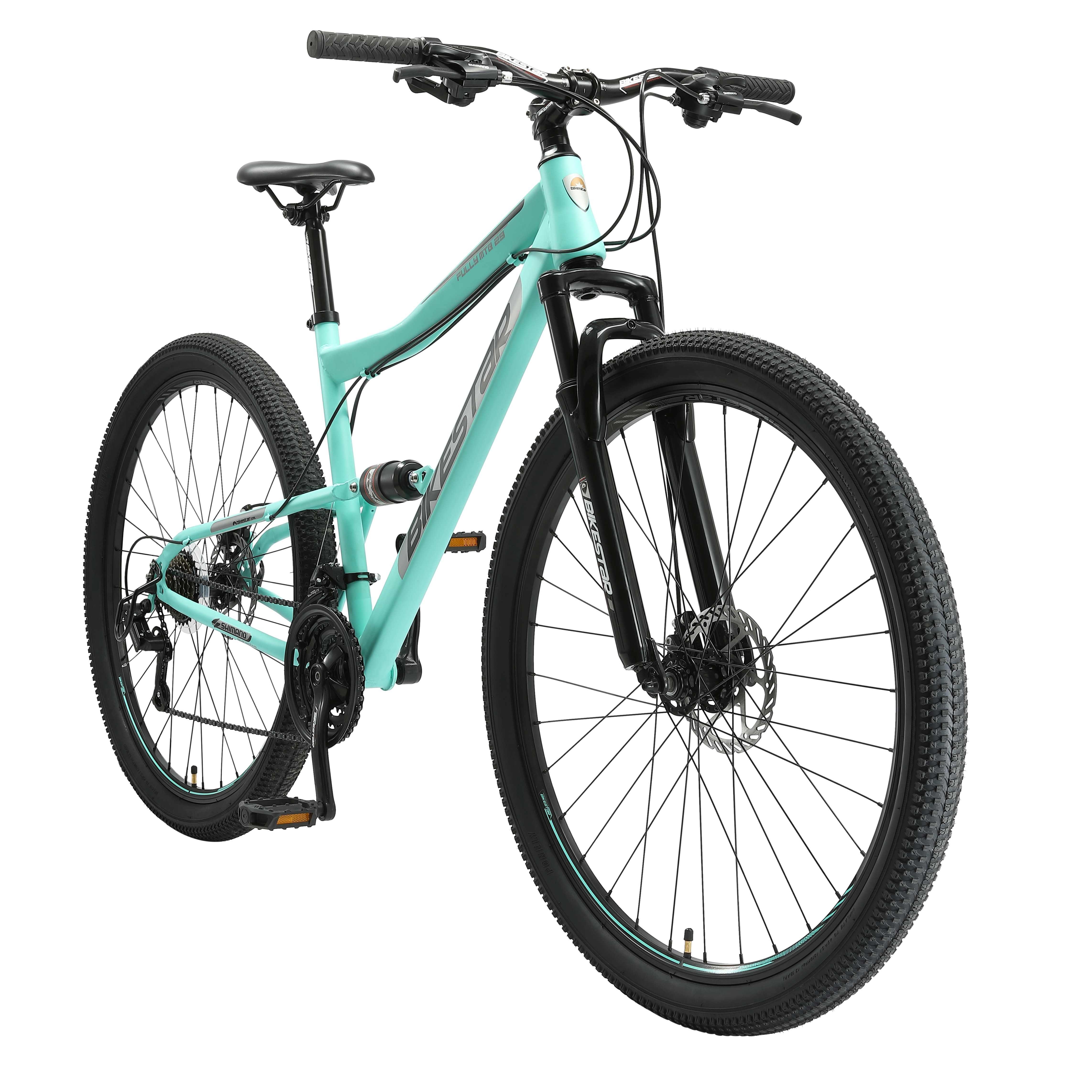 Bikestar Mountainbike 29 Zoll, ab 174 cm, Damen, Herren, 21 Gang Shimano Tourney RD-TY300 Schaltwerk, Kettenschaltung, Scheibenbremse, Rahmen 48 cm, Vollgefedert