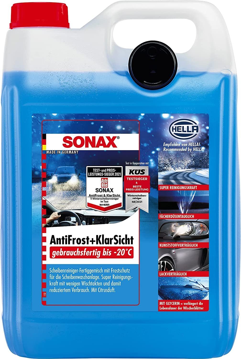 Sonax AntiFrost + ClearView ready-to-use down to -20°C Citrus 5 L Car Cleaning Agent
