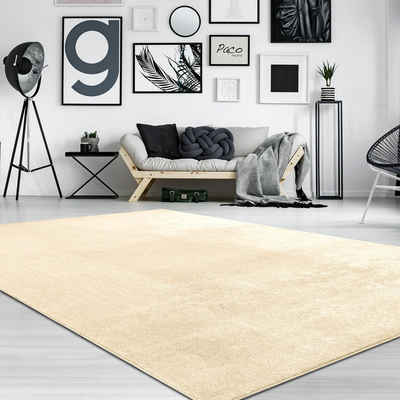 Teppich »Cadiz 630«, Paco Home, rechteckig, Höhe: 22 mm, Kurzflor, Uni-Farben, besonders weich, waschbar