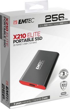 EMTEC X210 Elite Portable SSD 256GB externe SSD (256 GB) 500 MB/S Lesegeschwindigkeit, 500 MB/S Schreibgeschwindigkeit