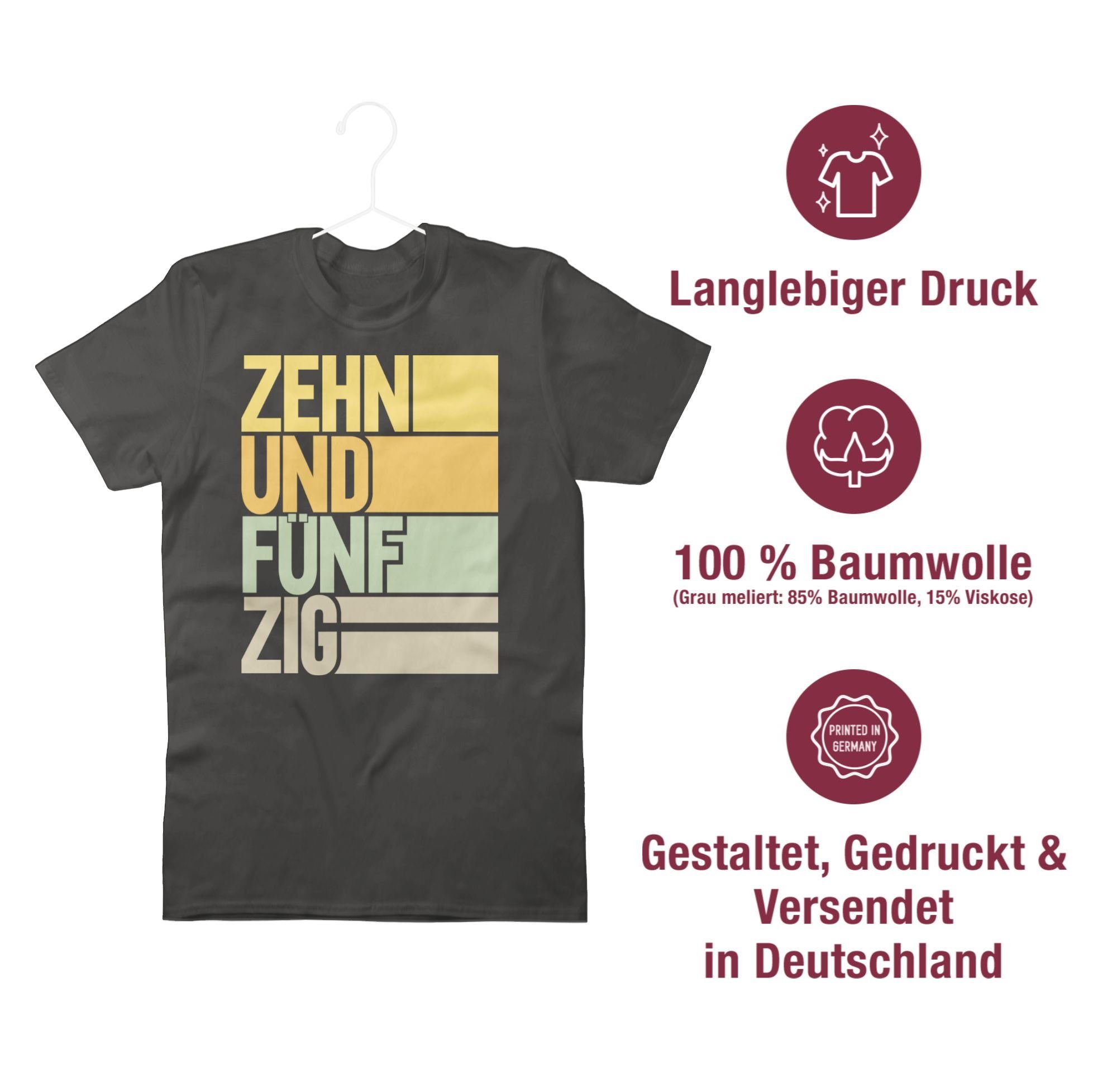 Shirtracer T-Shirt 02 Geburtstag Zehnundfünfzig Dunkelgrau 60