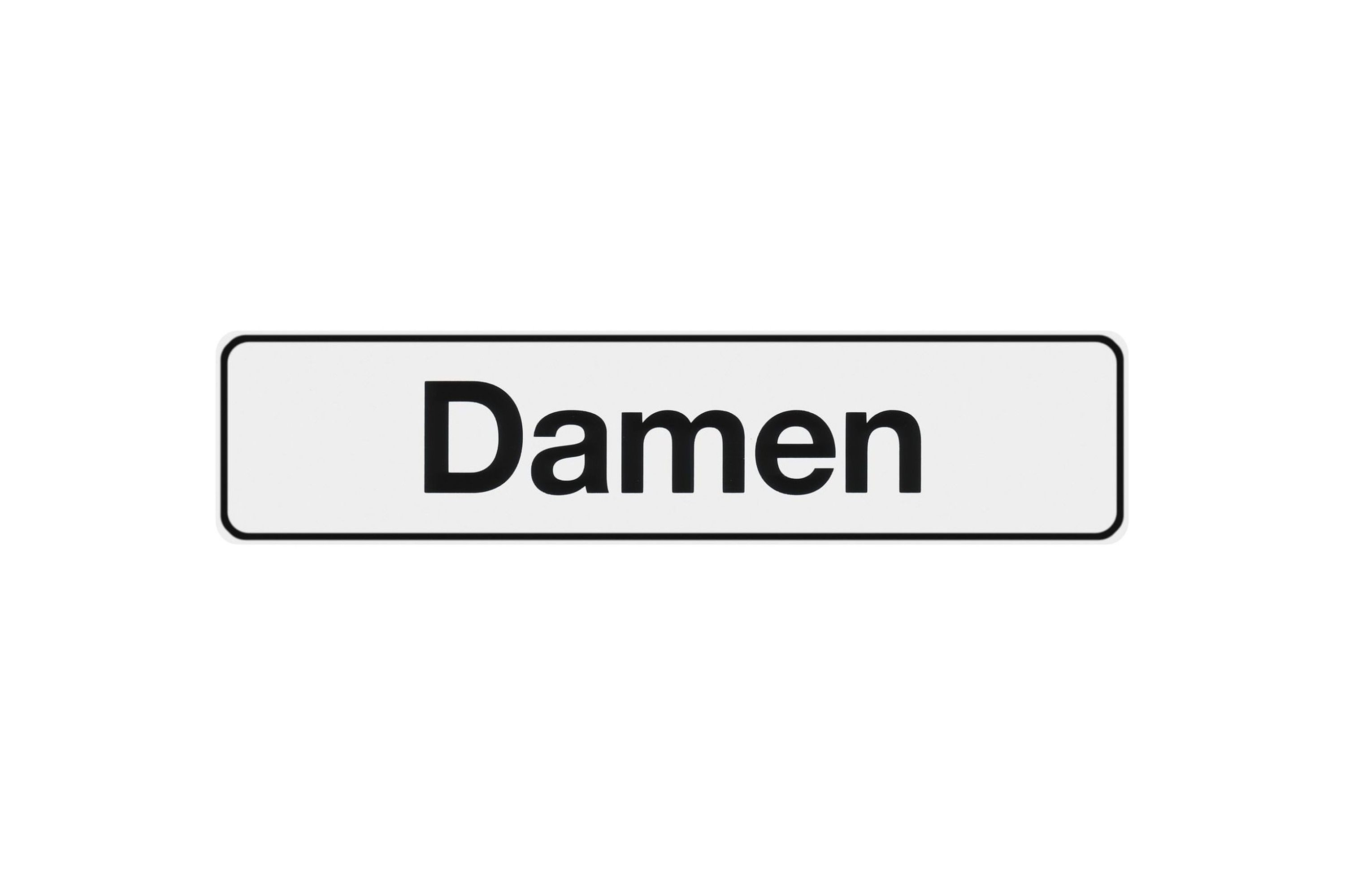 Conmetall Meister Hinweisschild Klebeschild Damen Toilettenschild weiß 200 x 48 mm, selbstklebend