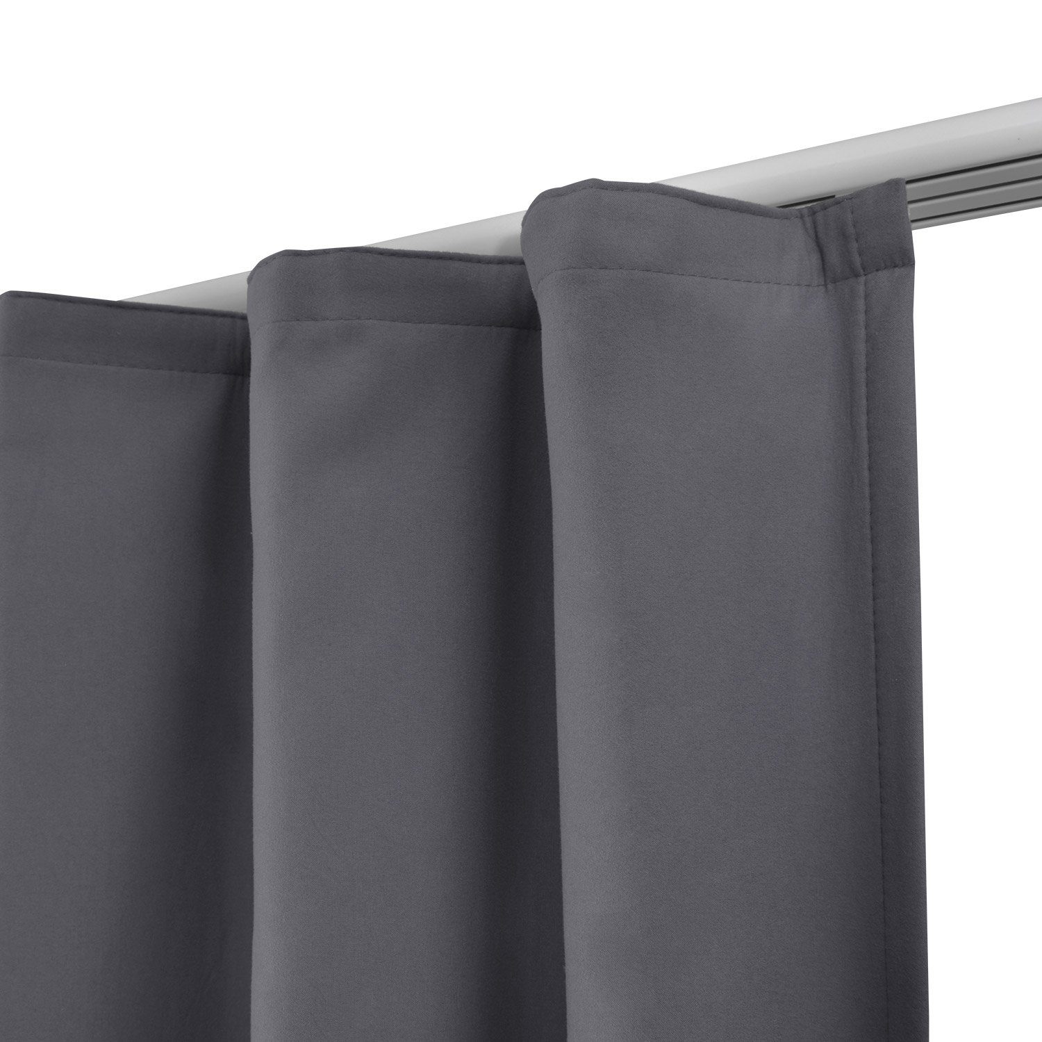 Beautissu Vorhang 2er Set Thermovorhang Gardine Anthrazit Amelie TK, 140x245cm, Vorhang isolierend Kälte- & Hitzeschutz Universalband Verdunkelnd – Bild 2 von 4