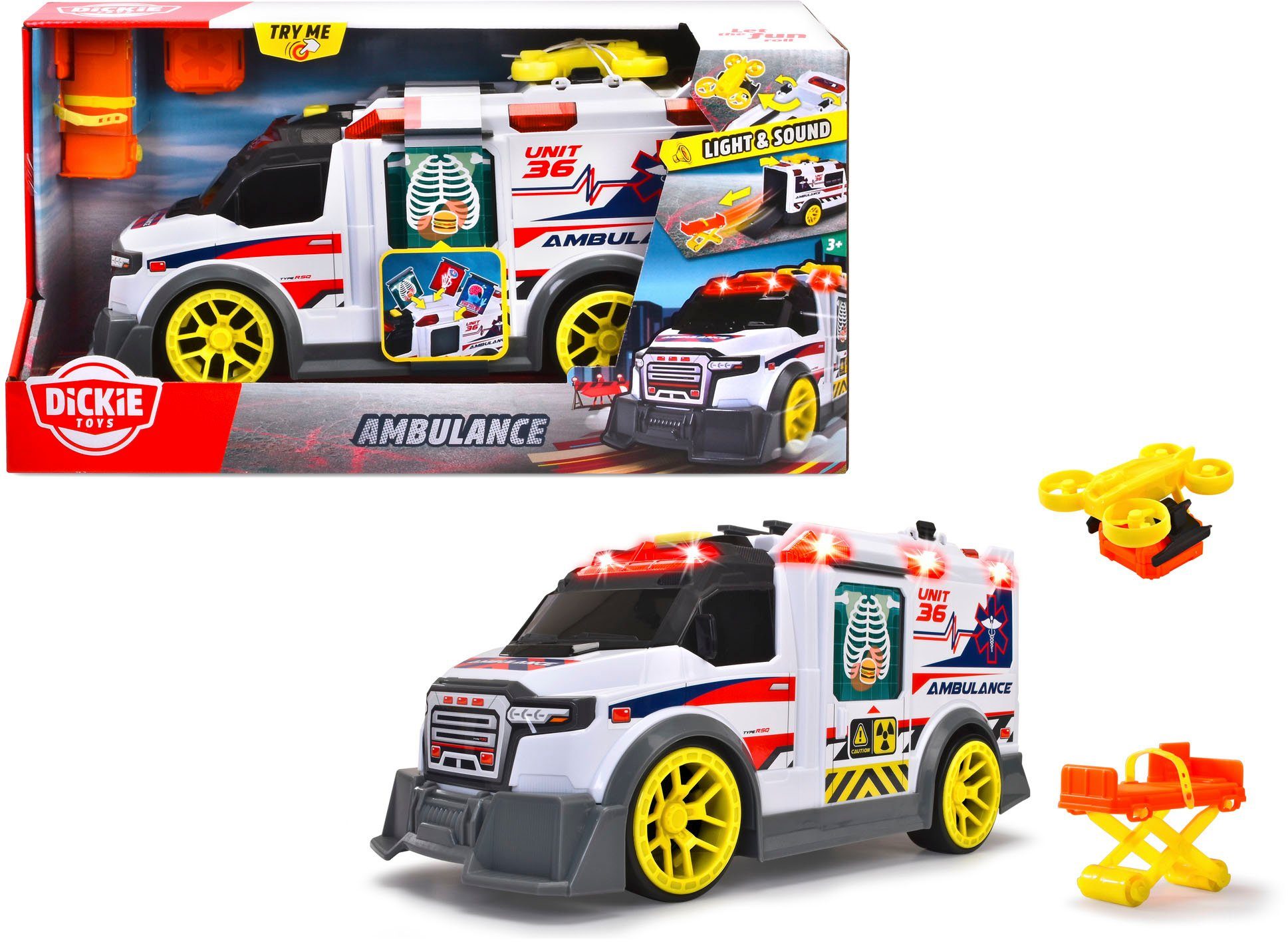 Dickie Toys Spielzeug-Krankenwagen Ambulance, mit Licht & Sound günstig online kaufen