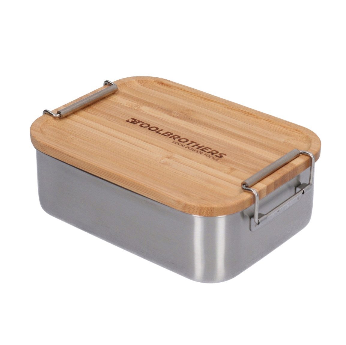 Toolbrothers Lunchbox Fan Edelstahl Brotdose mit Bambus Deckel 1200 ml, für Erwachsene