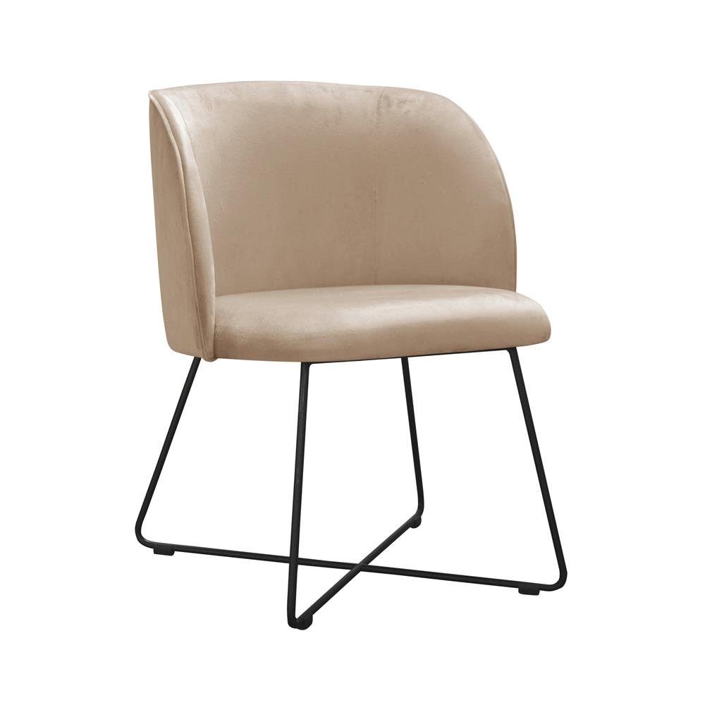 JVmoebel Stuhl, Design Stuhl Ess Stühle Sitz Kanzlei Warte Stoff Zimmer Polster Beige Textil Praxis