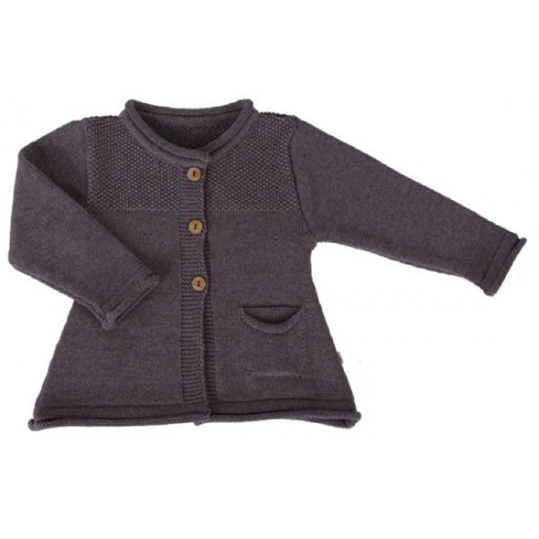 Popolini Wickelstrickjacke Baby Cardigan von Popolini Iobio Merino Wolle Sweater gestrickt