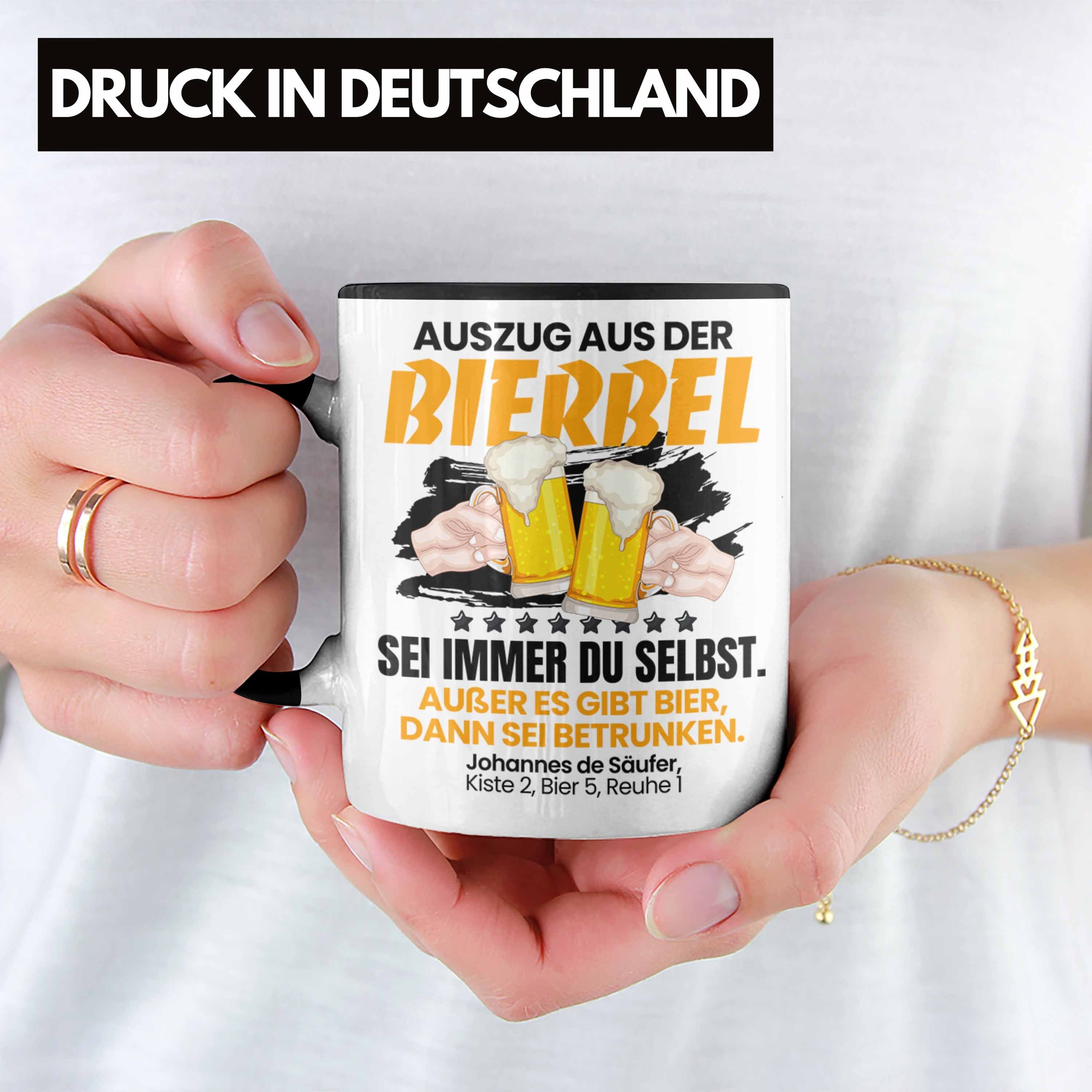 Auszug Bier-Liebhaber Geschenkidee Tasse Bierbel Männer S Trendation Schwarz Tasse Geschenkidee