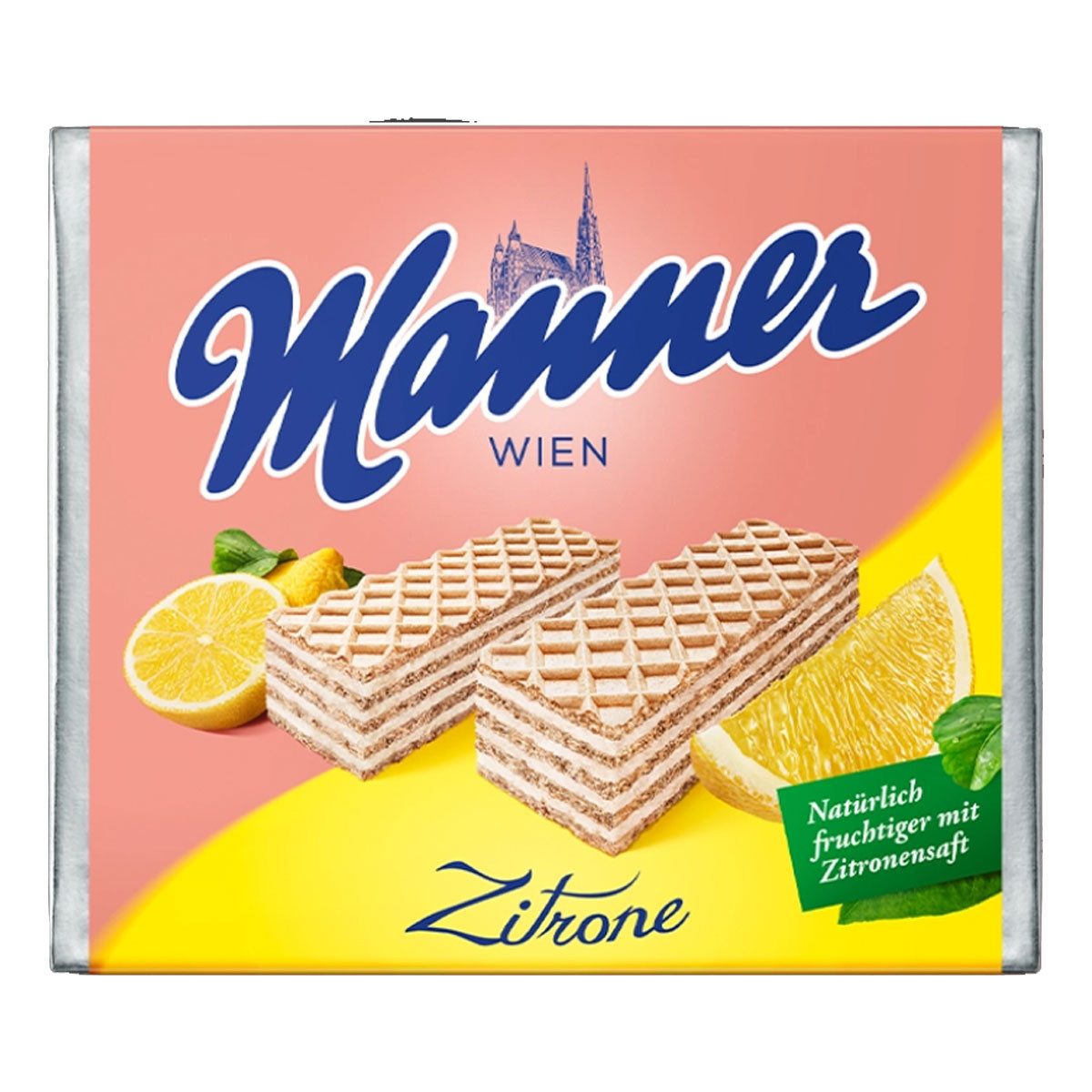Manner Kekse, Manner knusprige fruchtig frische Waffeln mit Zitronenfüllung 75g