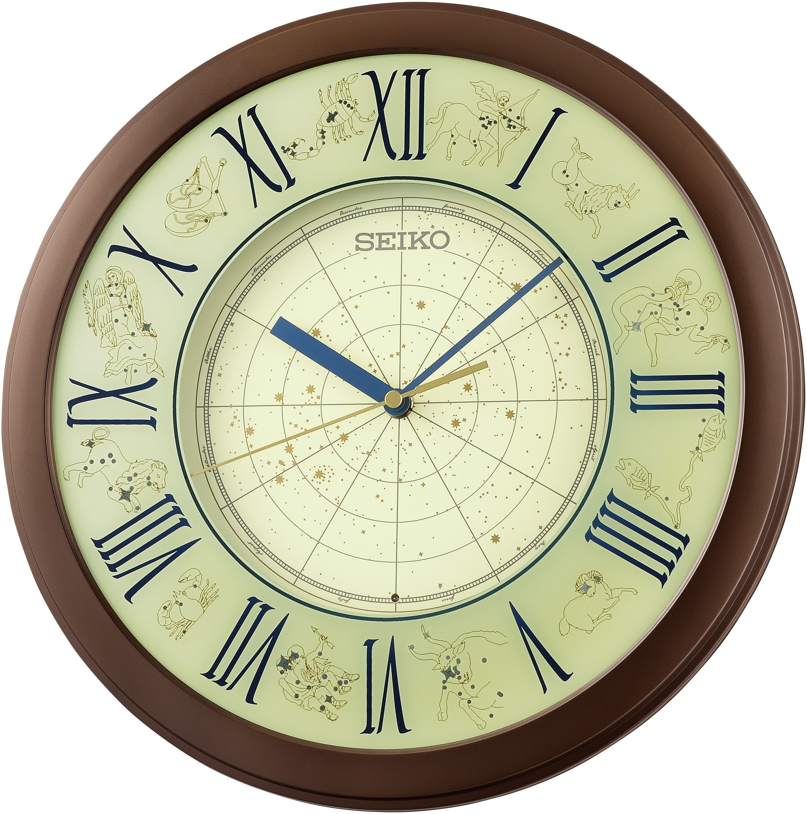 Seiko Wanduhr (Quarzuhr,leuchtendes Zifferblatt,Wohnzimmer,Küche, Esszimmer, Büro)