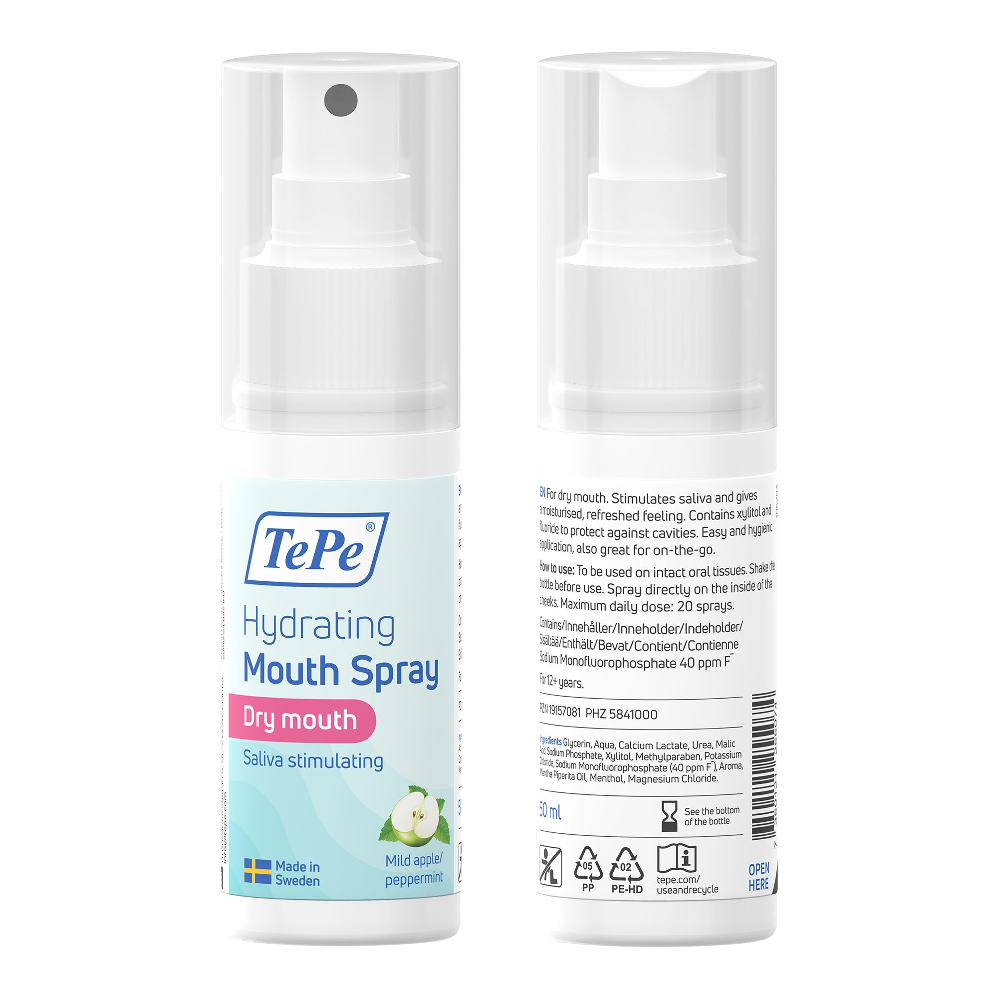 TePe Mundwasser 4-teiliges TePe Hydrate Starterkit, Pflegeset bei Mundtrockenheit, (4er Set)