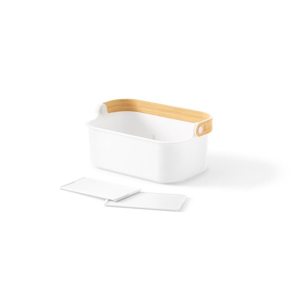 Umbra Organizer Bellwood, stapelbar, 28x17x12cm, Weiß/Natur, entnehmbare Trennwände