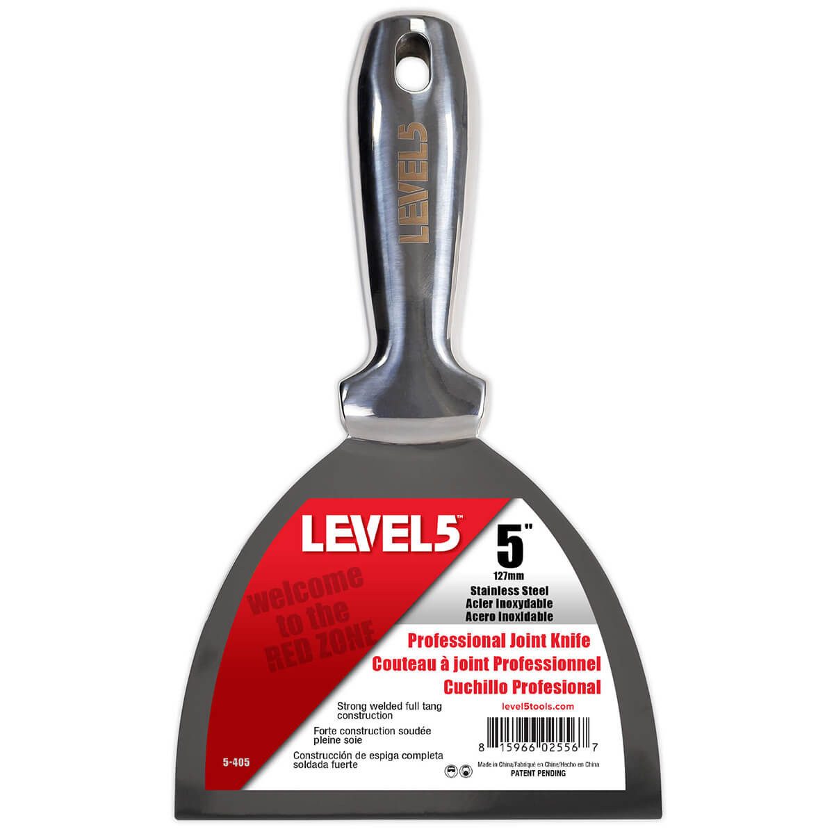 LEVEL5 Universalspachtel LEVEL5 Spachtel ganz aus Edelstahl Malerspachtel 127mm 5-405