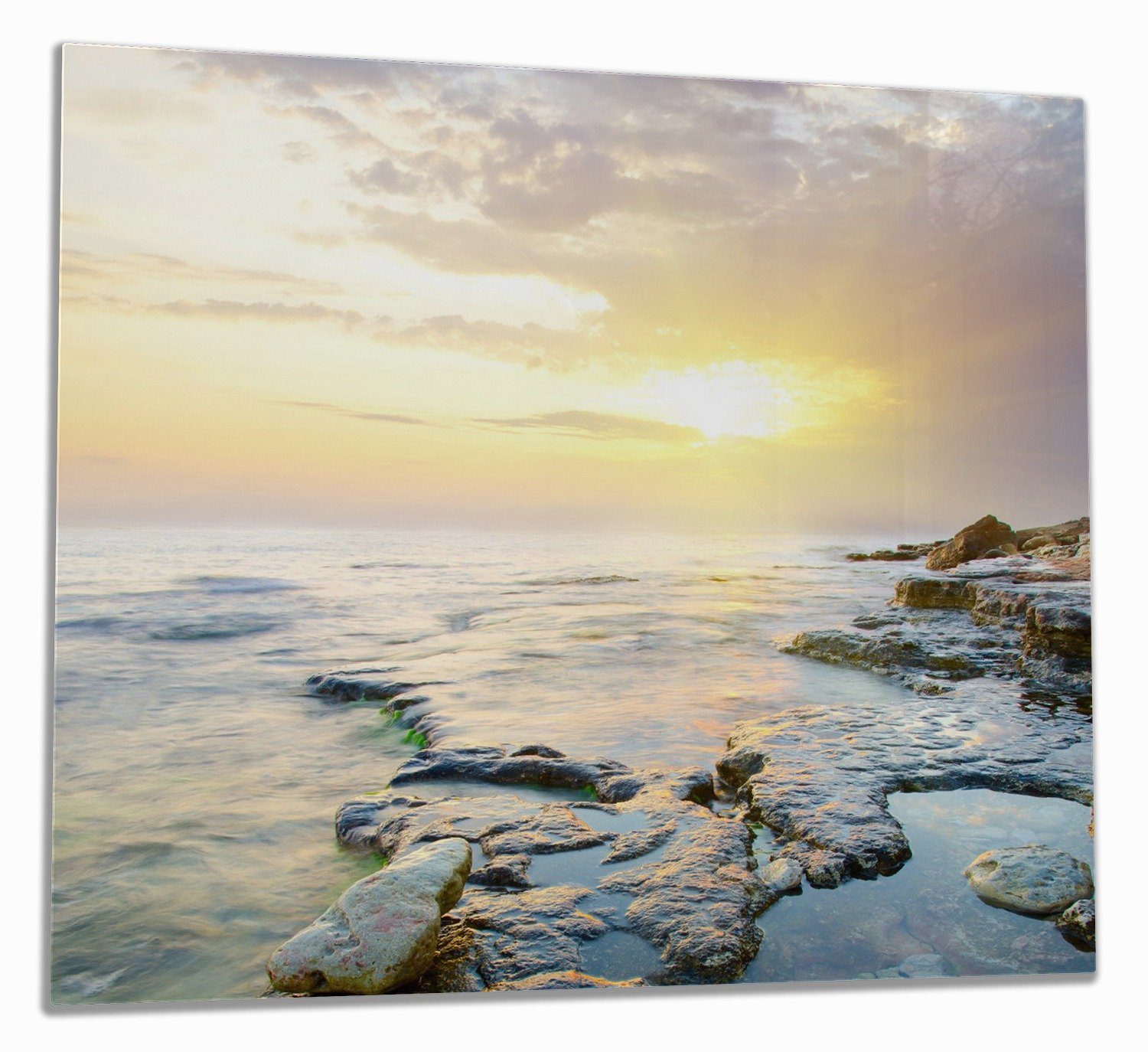 Wallario Herd-Abdeckplatte Sonnenuntergang über dem Meer, ESG-Sicherheitsglas, (Glasplatte, 1 tlg., inkl. 5mm Noppen), verschiedene Größen