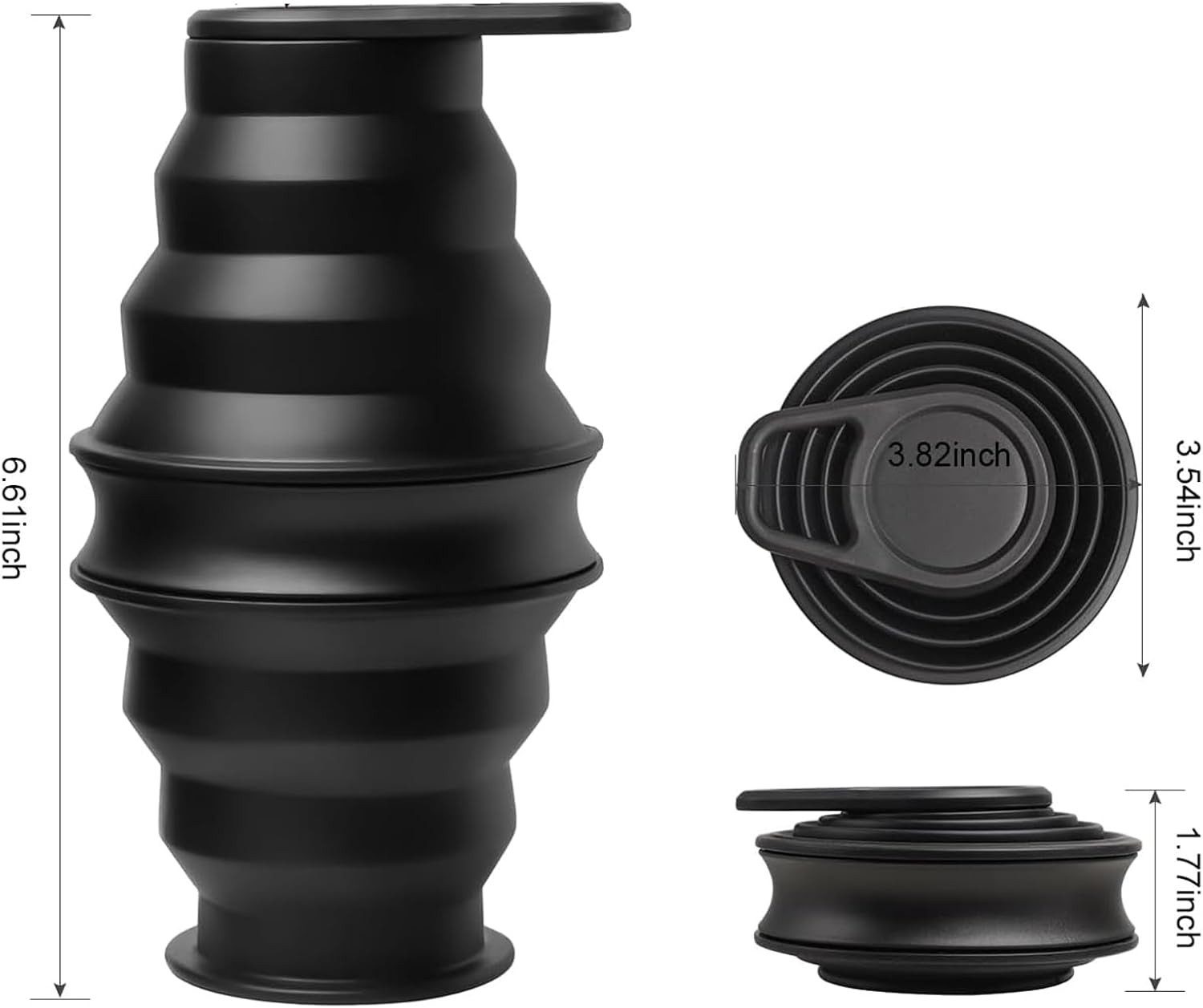 FELIXLEO Trinkflasche Faltbare Wasserflasche Silikon 500ml BPA frei auslaufsicher Outdoor