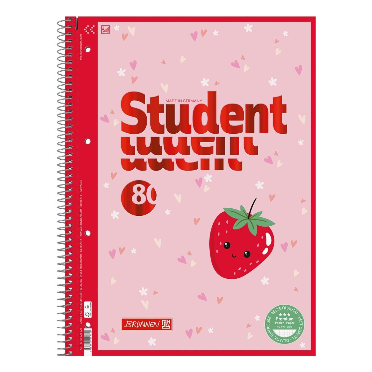 BRUNNEN Notizblock BRUNNEN College-Block A4 Lin.28 Fruity Love 80 Blatt