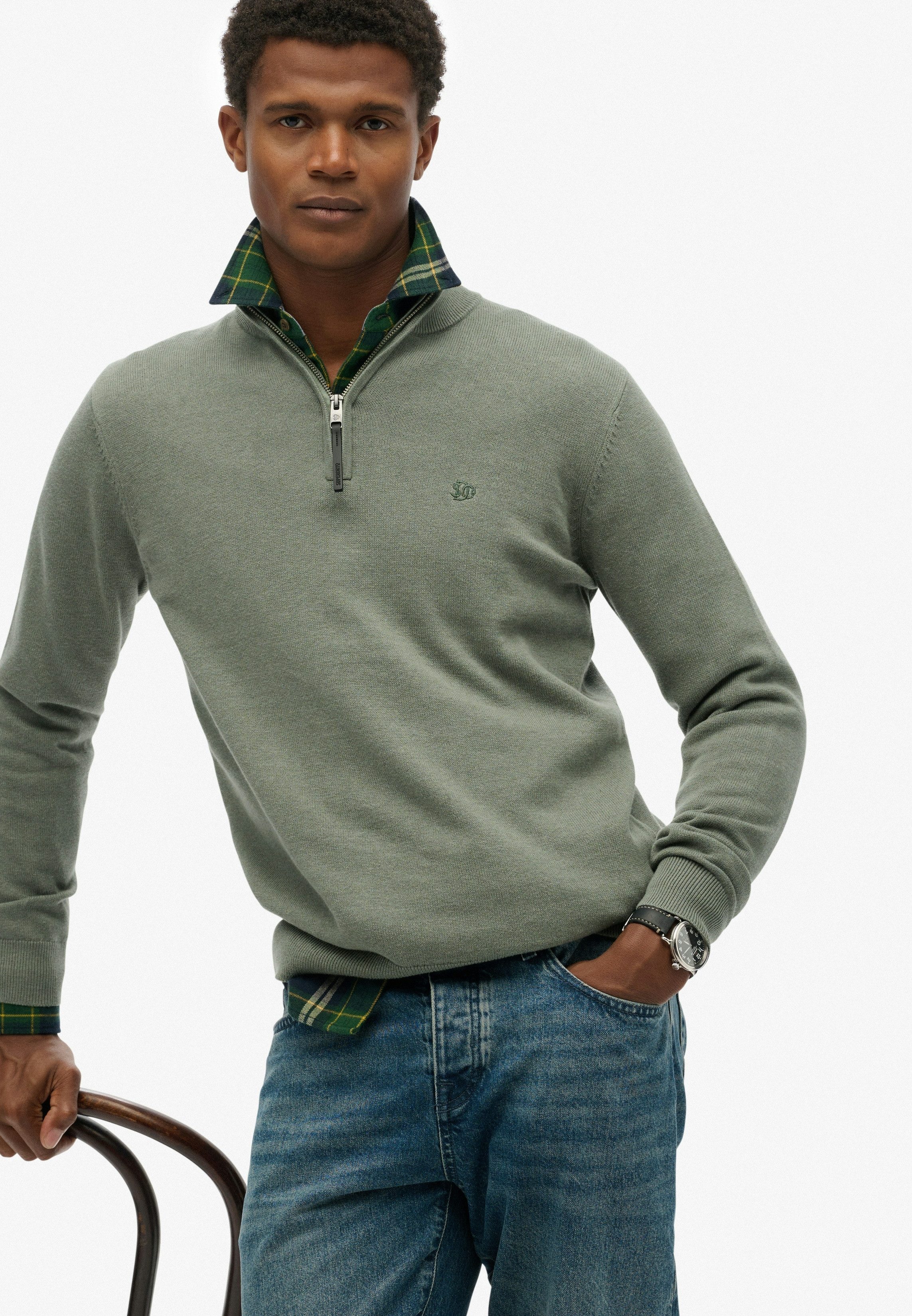 Superdry Troyer ESSENTIALS COTTON HALF ZIP günstig online kaufen
