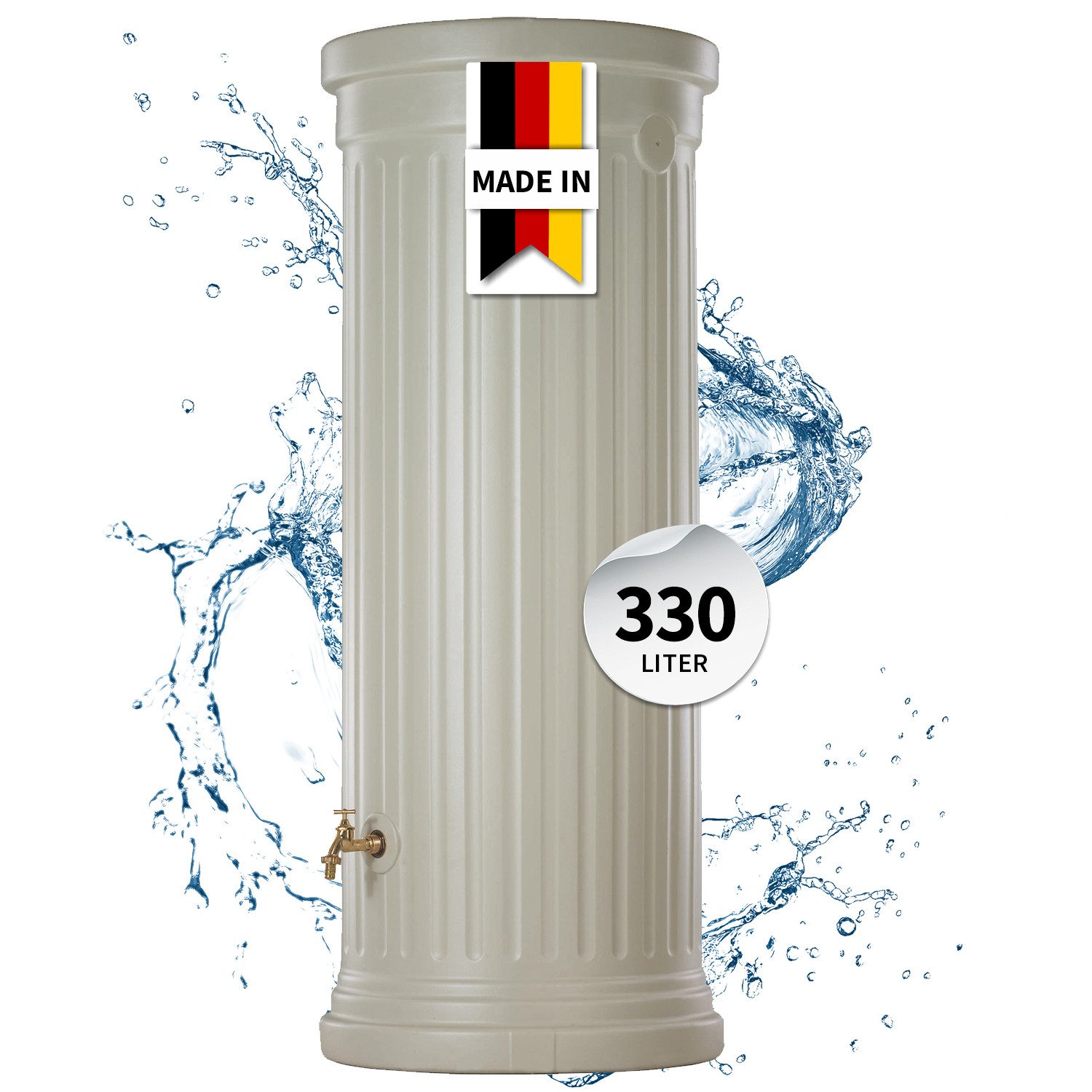 GARANTIA Regentonne Säulentank Regentonne 330 Liter sandbeige, 330 l