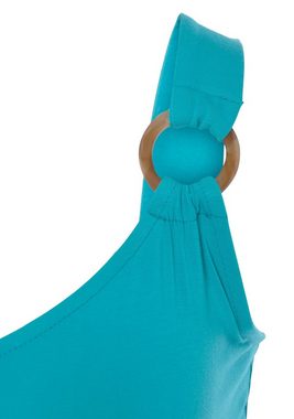 LASCANA Jerseykleid mit Ringdetails an den Trägern, Strandkleid, Minikleid, Sommerkleid