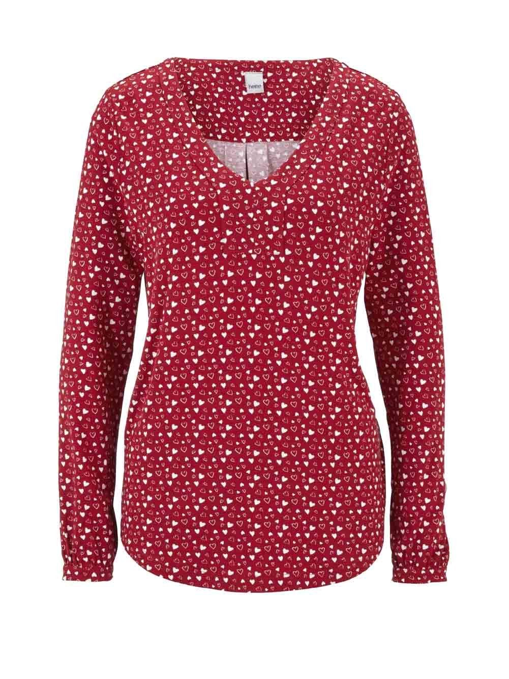 heine Print-Shirt HEINE Damen Druckshirt, rot-weiß