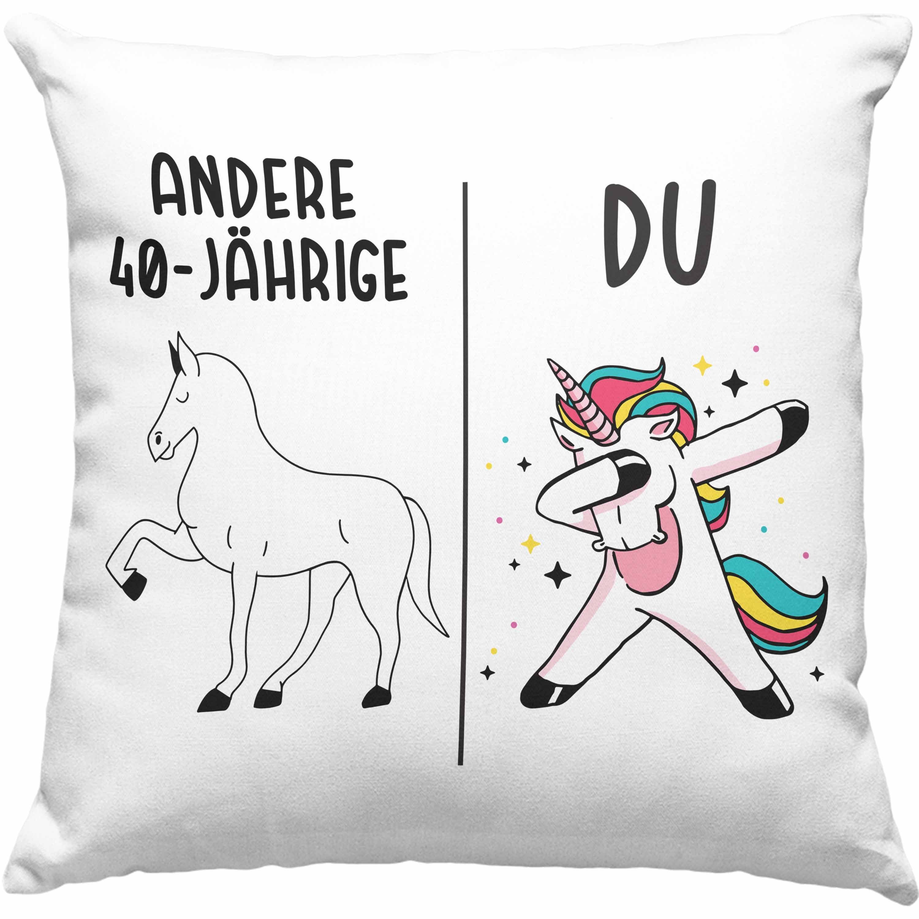 Trendation Zierkissen Trendation - 40. Geburtstag Geschenk Frauen Kissen mit Füllung 40x40cm