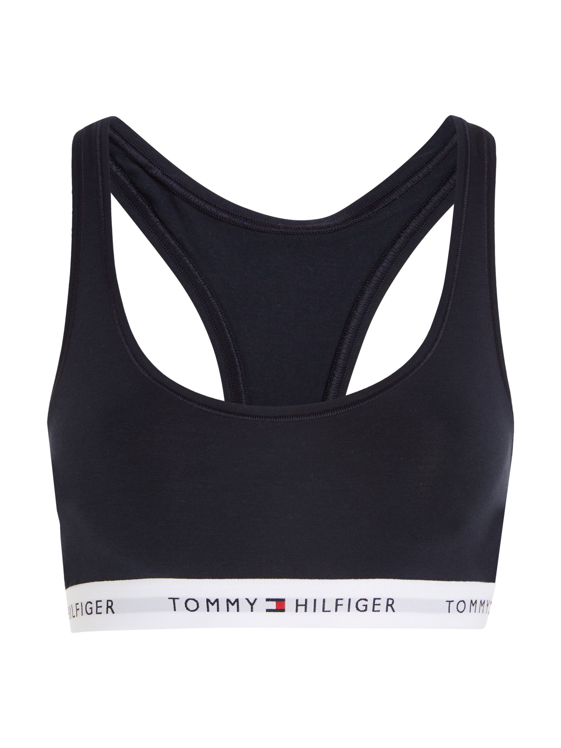 auf Hilfiger Sky Desert mit Hilfiger Tommy Tommy dem Schriftzügen Sport-Bustier Underwear Unterbrustband (dunkelblau)