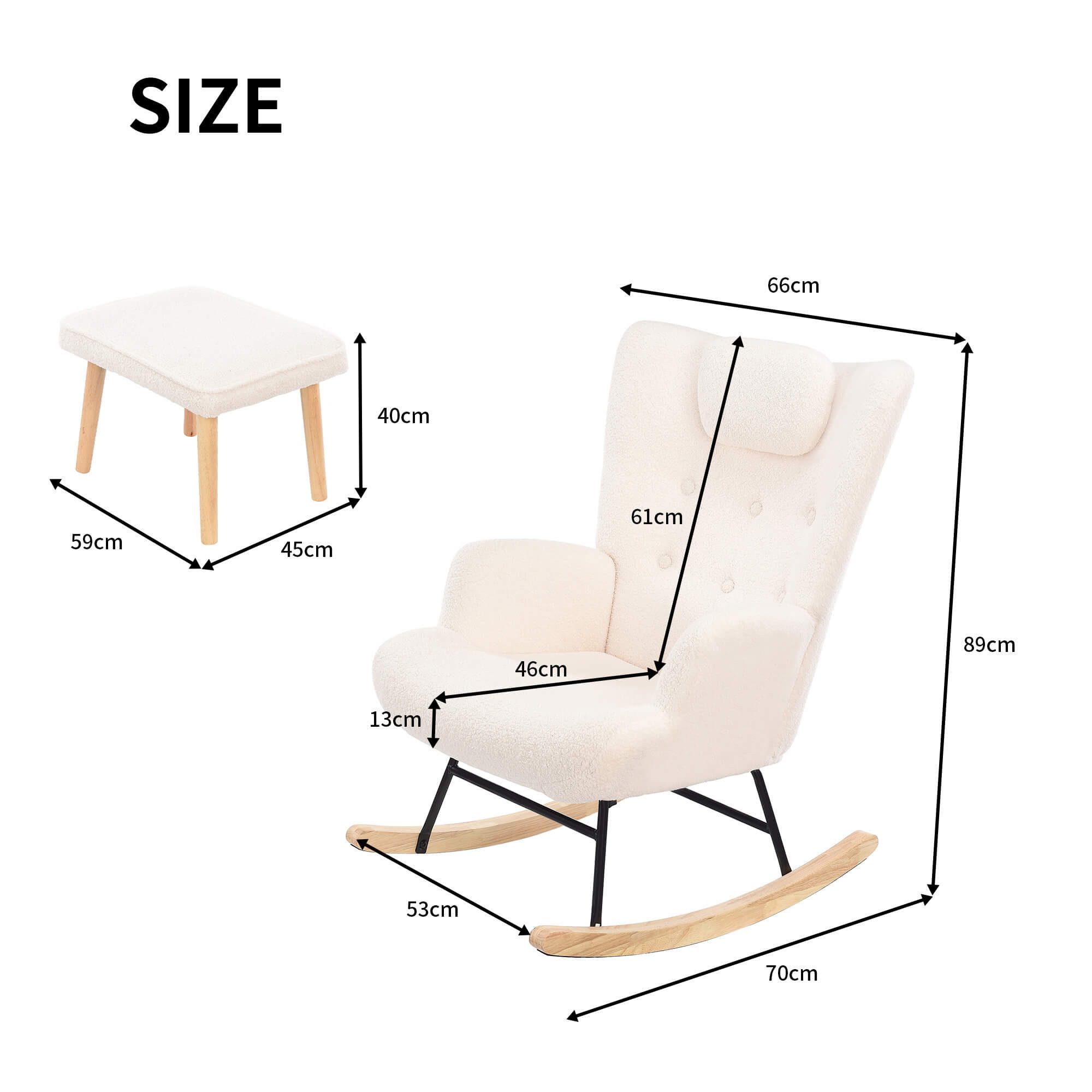 Furnishings Home Schaukelstuhl Weißer Polsterstuhl + günstig online kaufen