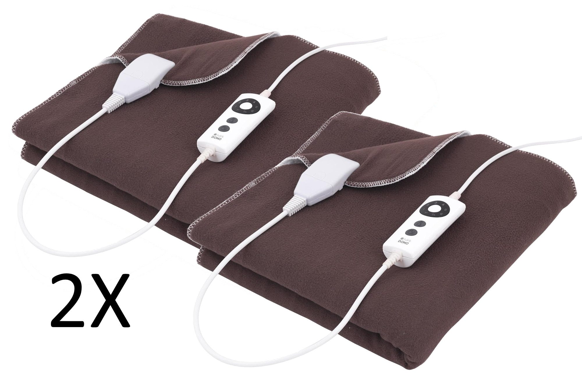 Domo Elektro Heizdecke Weiß (3 Heizstufen) oder Braun (6 Heizstufen), 2-tlg., waschbar