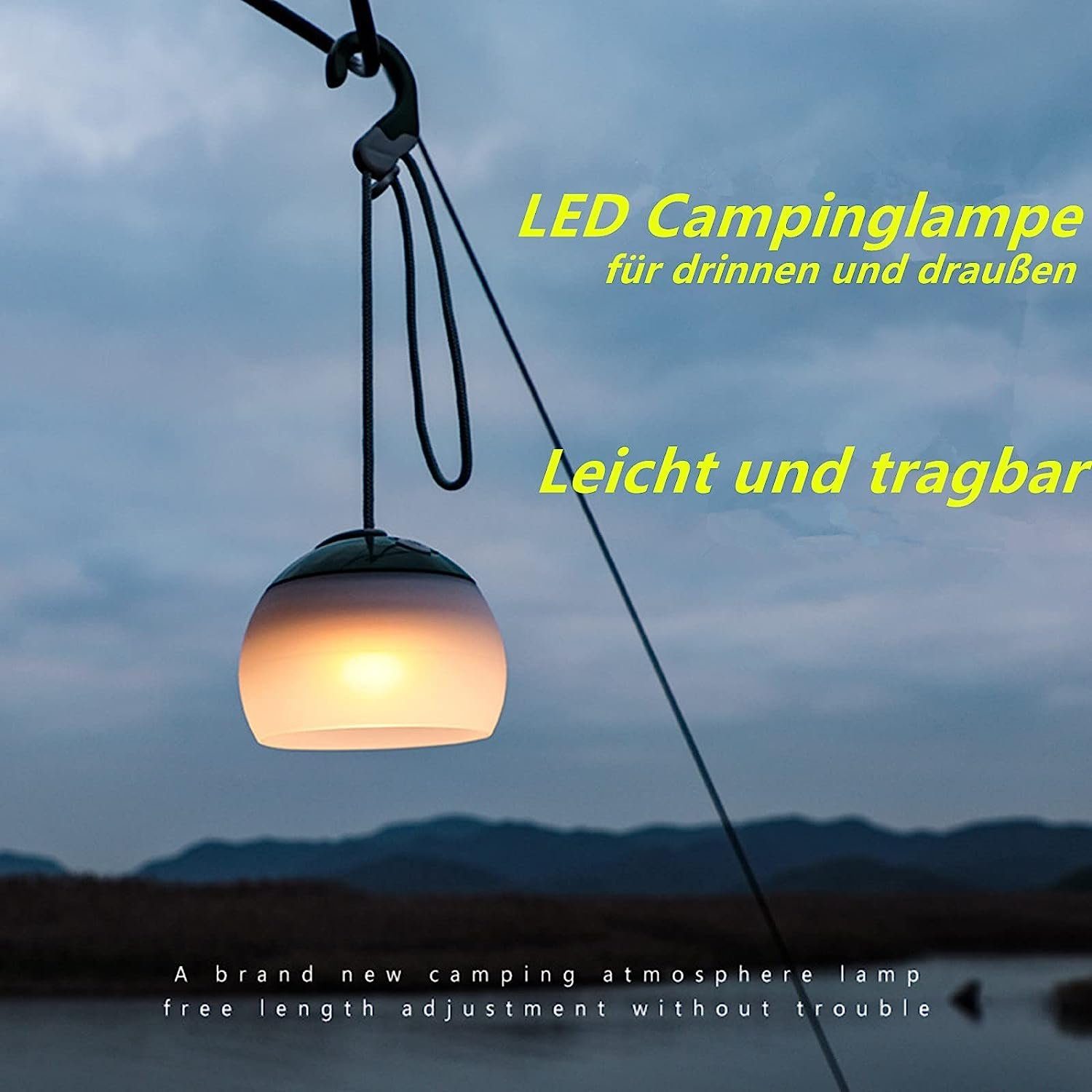 Haiaveng LED Campinglampe,LED LED Dekoration LED Laterne C für Nachtlicht Notfall, Camping USB Wandern, Außen-Tischleuchte Wiederaufladbare
