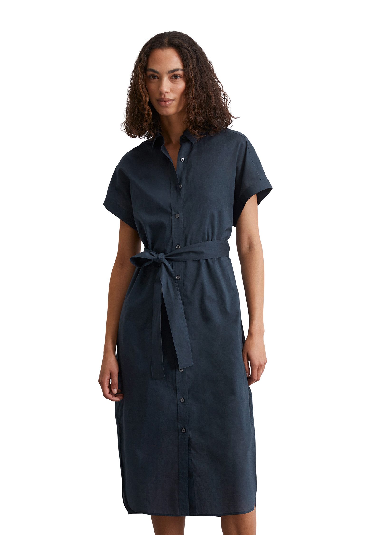 Marc O'Polo Hemdblusenkleid aus leichtem Baumwoll-Voile