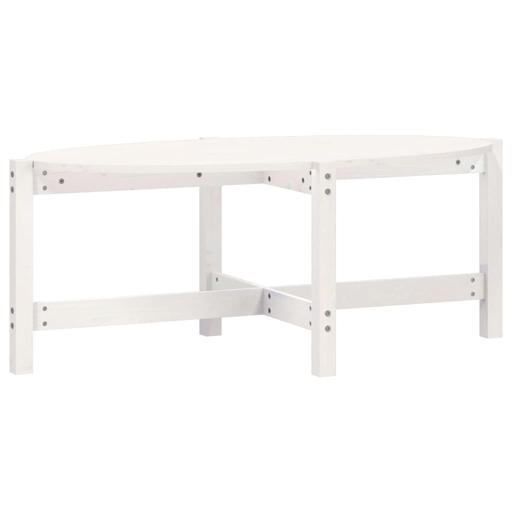 vidaXL Couchtisch Couchtisch Weiß 118x63x45 cm Massivholz Kiefer (1-St)