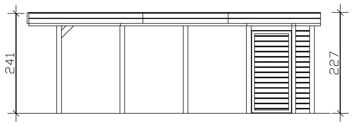 Skanholz Einzelcarport Friesland 2, cm (Set), mit cm, BxT: Abstellraum 207 314x708 Einfahrtshöhe