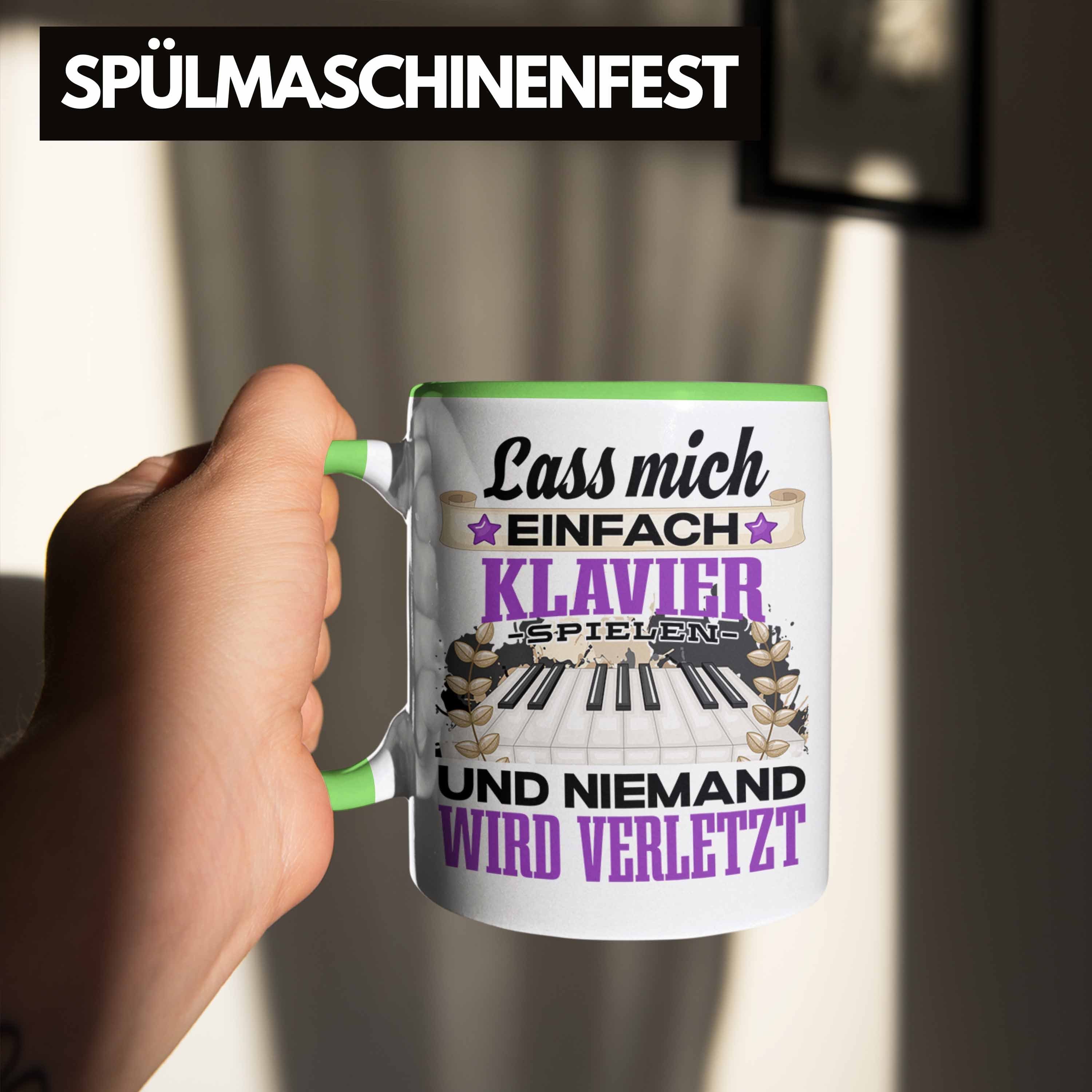 Trendation Tasse Geschenk Grün Spielerin Tasse Pianist Klavier Klavierspieler Geschenkidee L