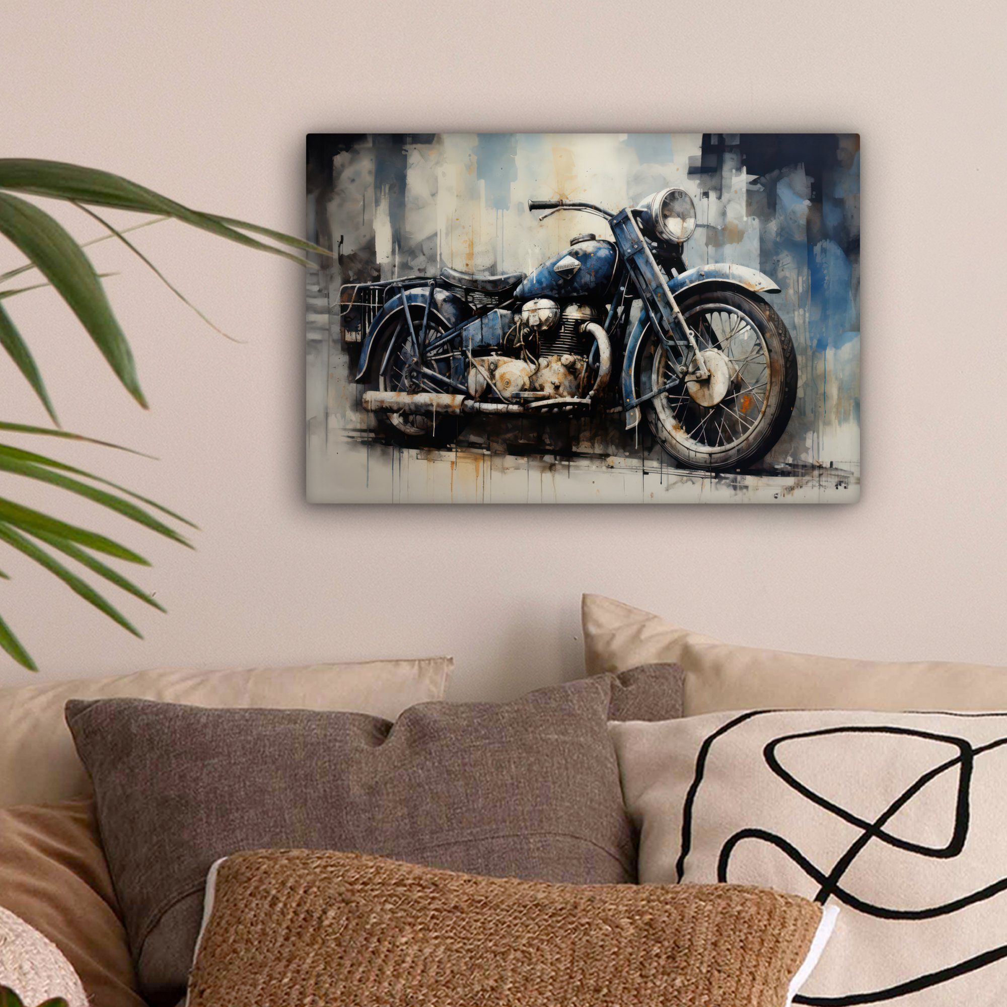 OneMillionCanvasses® Leinwandbild Motorrad - Fahrrad - günstig online kaufen