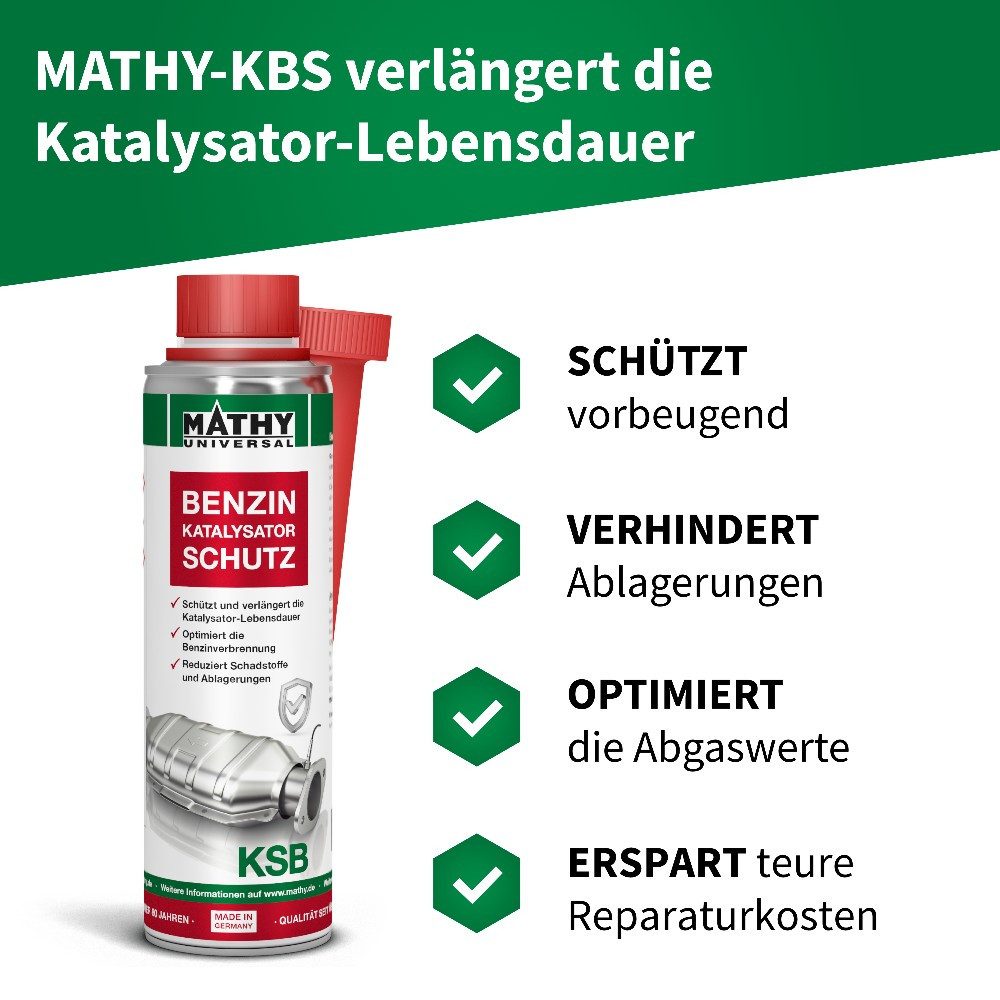 MATHY Benzin-Stabilisator MATHY-KSB Katalysator-Schutz Benzin 12 x 250 ml, 3,0 l, (12-St) Pflege + Schutz des Katalysators