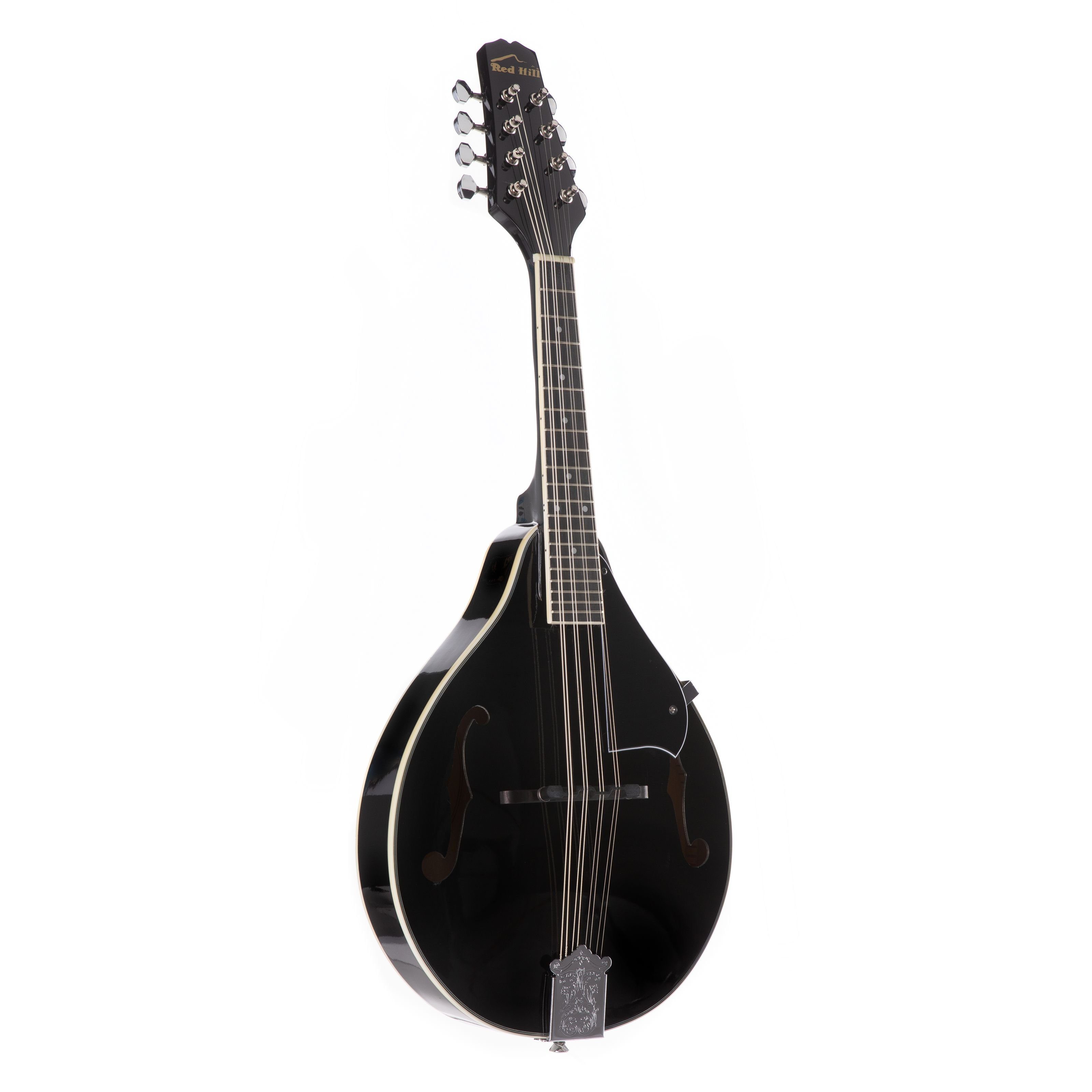 Red Hill Mandoline, A-Style Mandoline Hochglanz Schwarz 355mm Mensur Linde Decke Composite Griffbrett 20 Bünde Open Gear Mechaniken 8 Saiten Gloss-Finish, Diverse Saiteninstrumente, Мандолины, Mandoline, A-Style Mandoline, Hochglanz Schwarz Mandoline