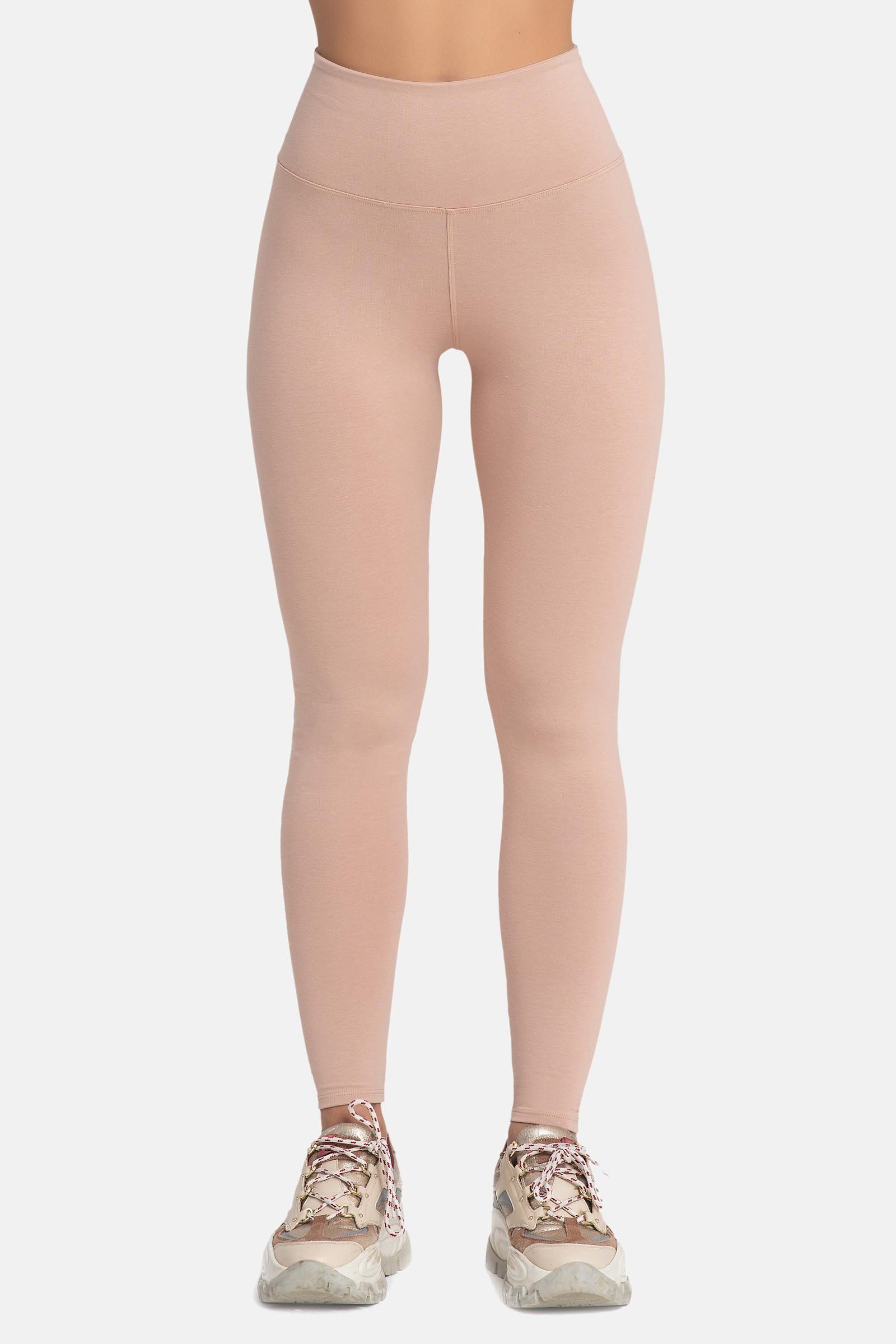 Evoni Leggings für Damen lang blickdicht hellbraun