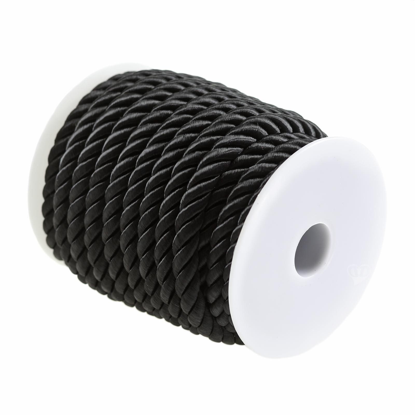 maDDma Seil 10m Kordelschnur glänzend gedreht ca. 8-10 mm, schwarz
