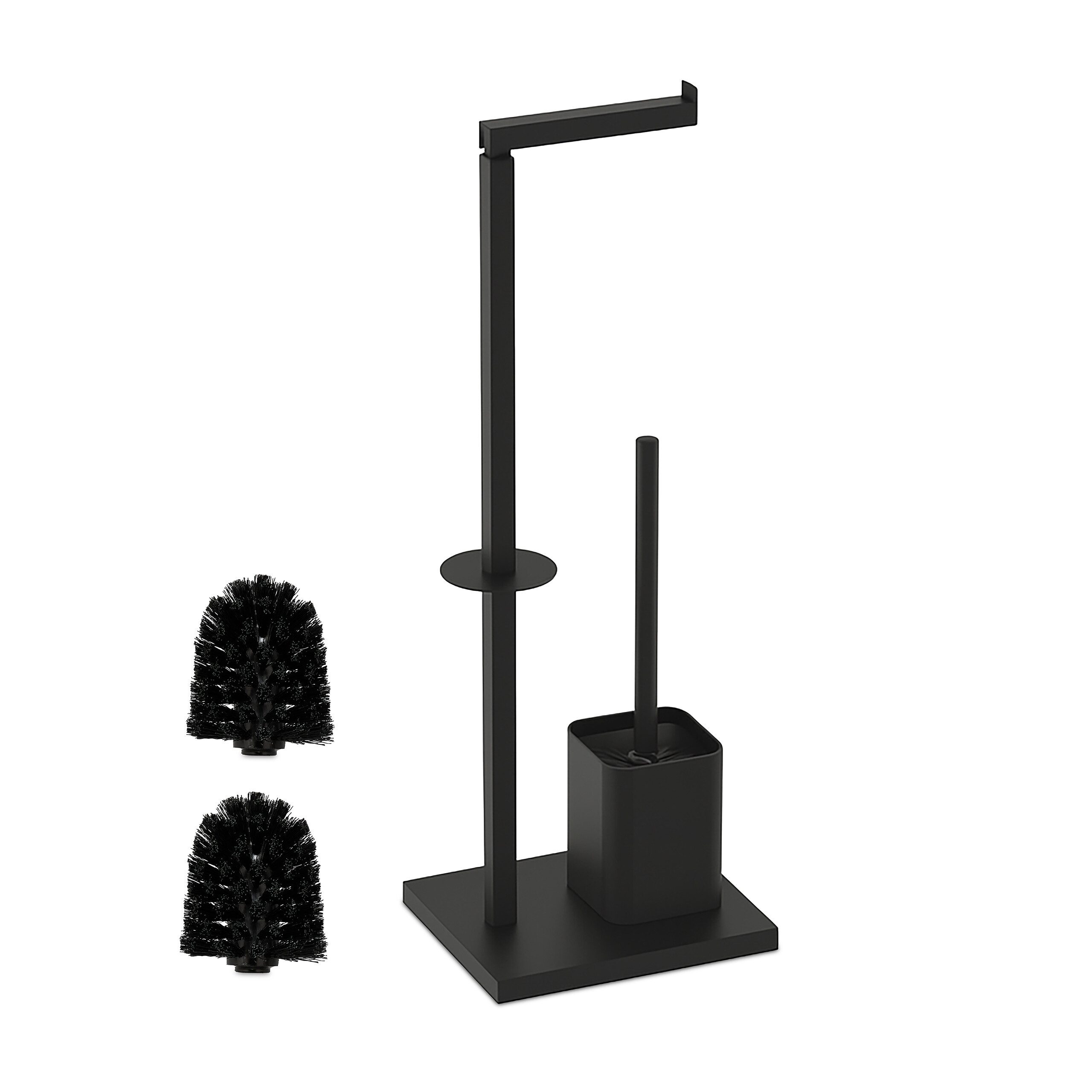 relaxdays WC-Garnitur WC Standgarnitur mit Ersatzbürsten, günstig online kaufen