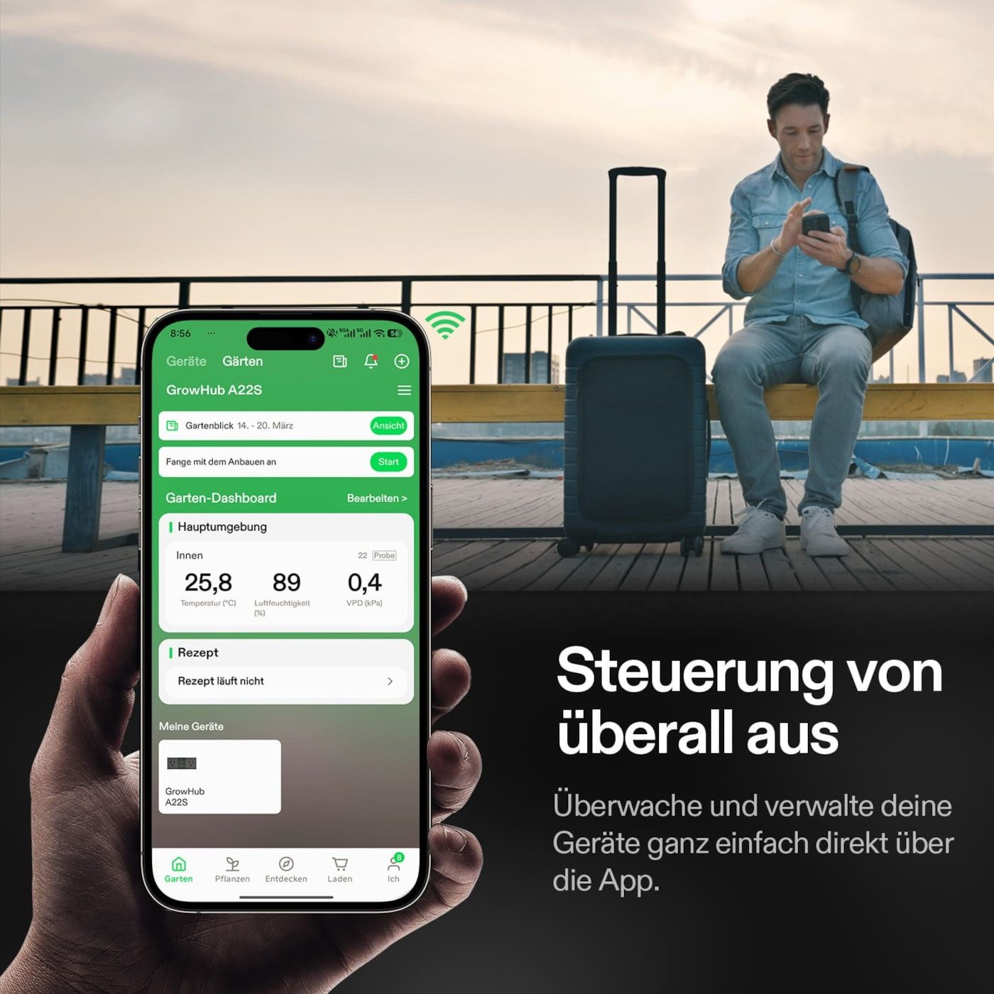 VIVOSUN Vivosun GrowHub Outlet Controller A22 Smarte Zweifach-Steckdosenleiste, Smart Plug Thermostat mit App Steuerung – Bild 5 von 5
