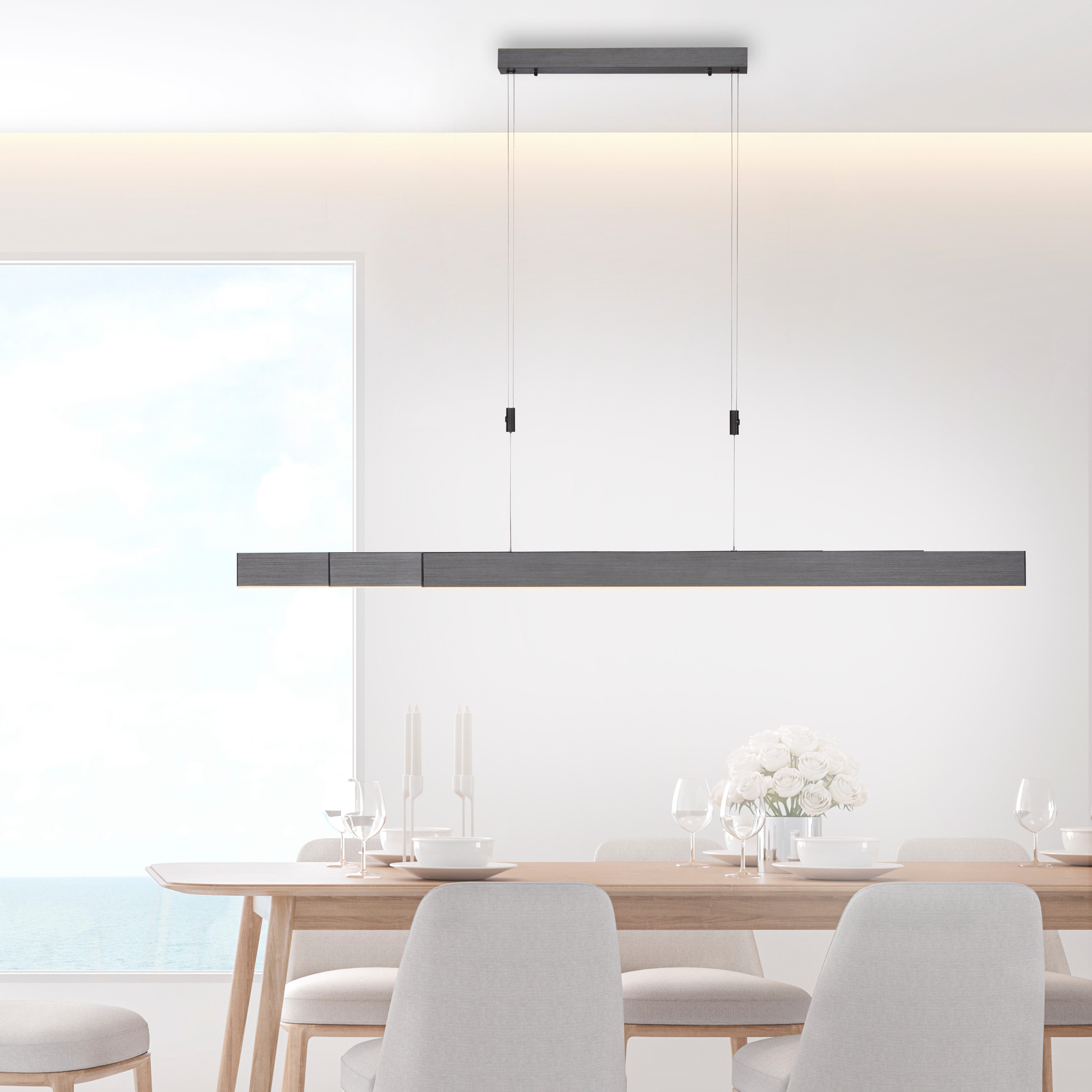 Neuhaus PURE LED Pendelleuchte PURE Moto, CCT - über Fernbedienung, LED fest integriert, warmweiß - kaltweiß, e-SLIDE® Funktion, CCT, dimmbar, Fernbedienung