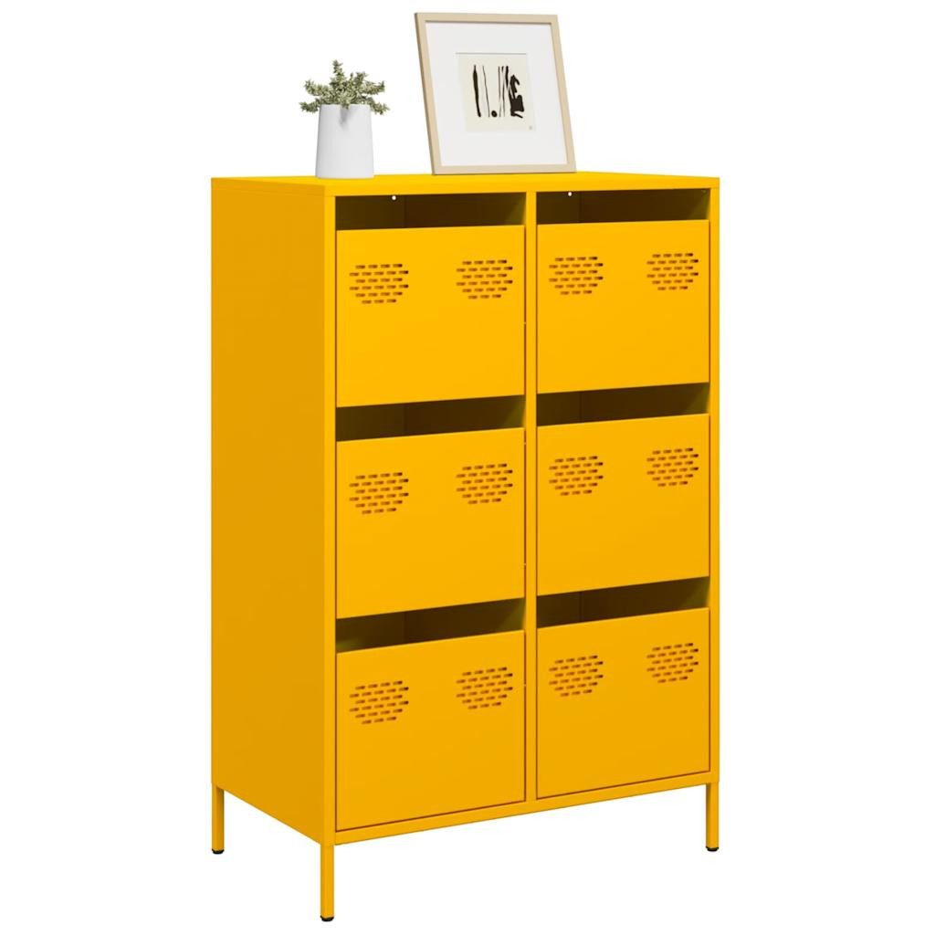 vidaXL Highboard Highboard Senfgelb 68x39x101,5 cm Stahl (1 St)