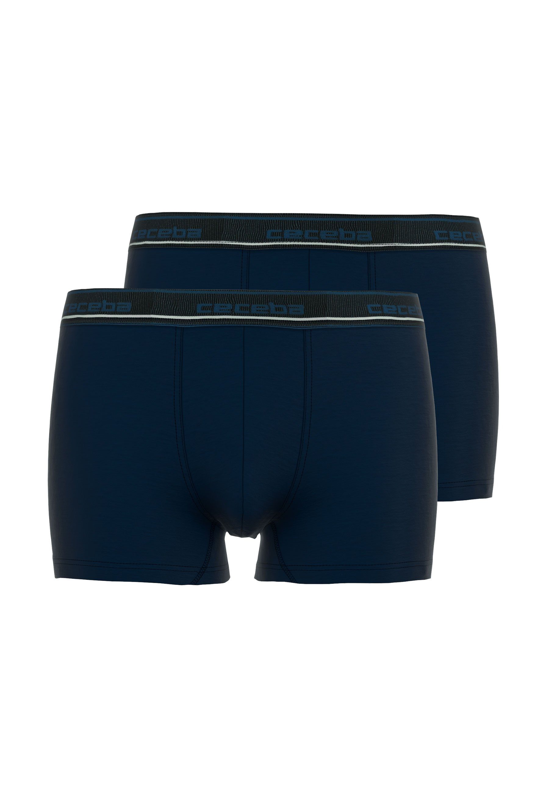 Boxershorts CECEBA Herren Pants blau uni 2er Pack