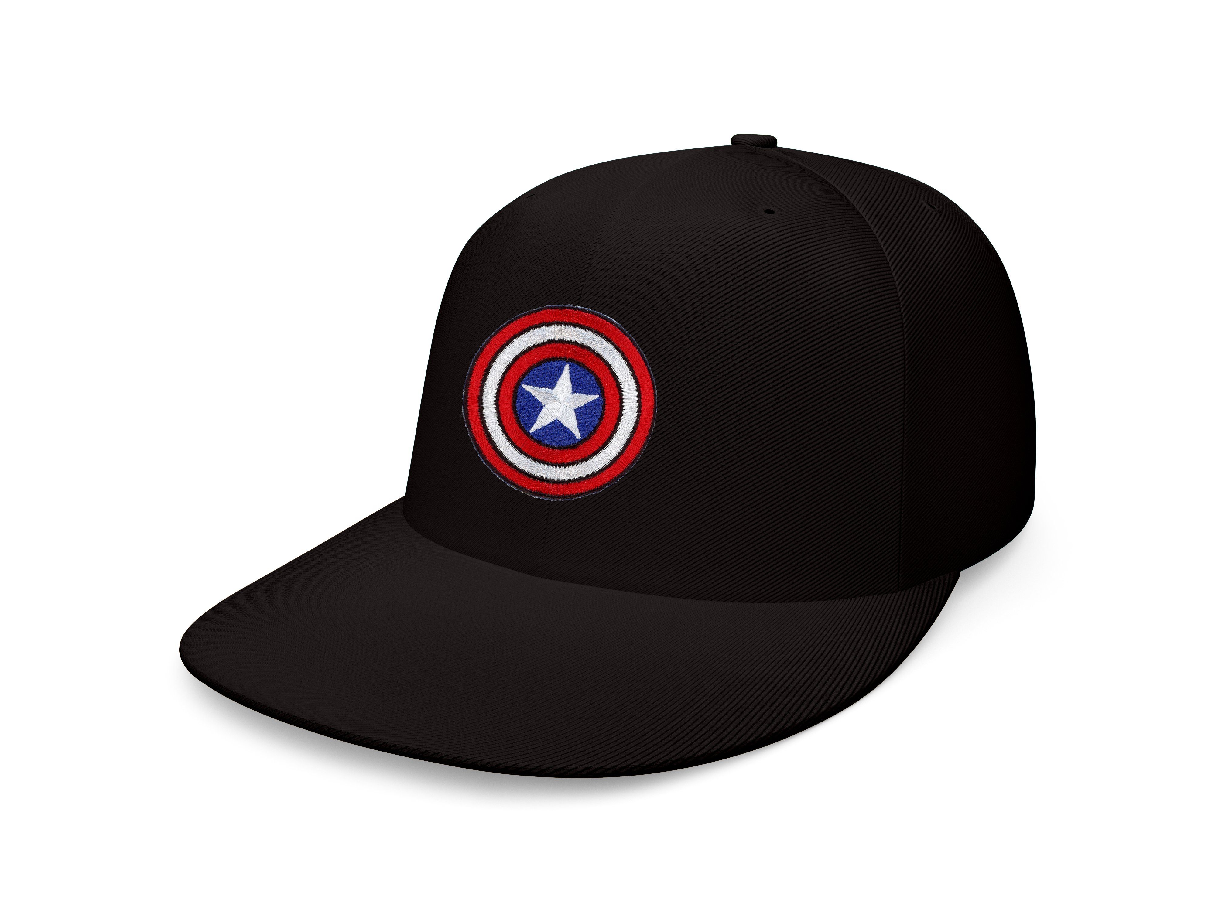 Blondie & Brownie Snapback Cap Unisex Erwachsene Captain America Patch Stick Avenger Marvel One Size