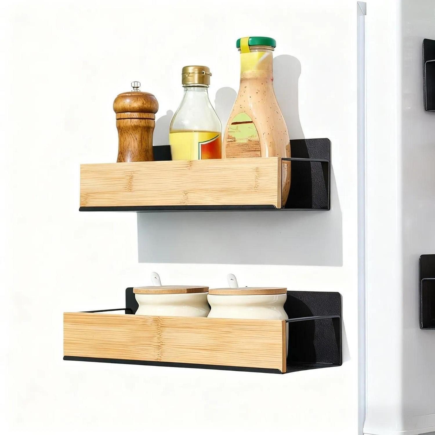 LuxusKollektion Gewürzregal Gewürzregal Magnetisch 2 Stück Kohlenstoffstahl, 2-tlg.