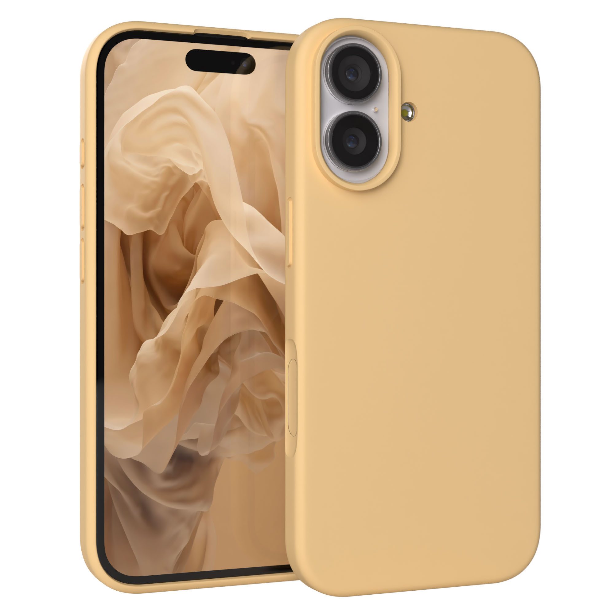 EAZY CASE Handyhülle für Apple iPhone 17 Hülle Silikon 6,3 Zoll, Slimcover Handy Softcase Silikon Schutzhülle mit Kameraschutz Beige
