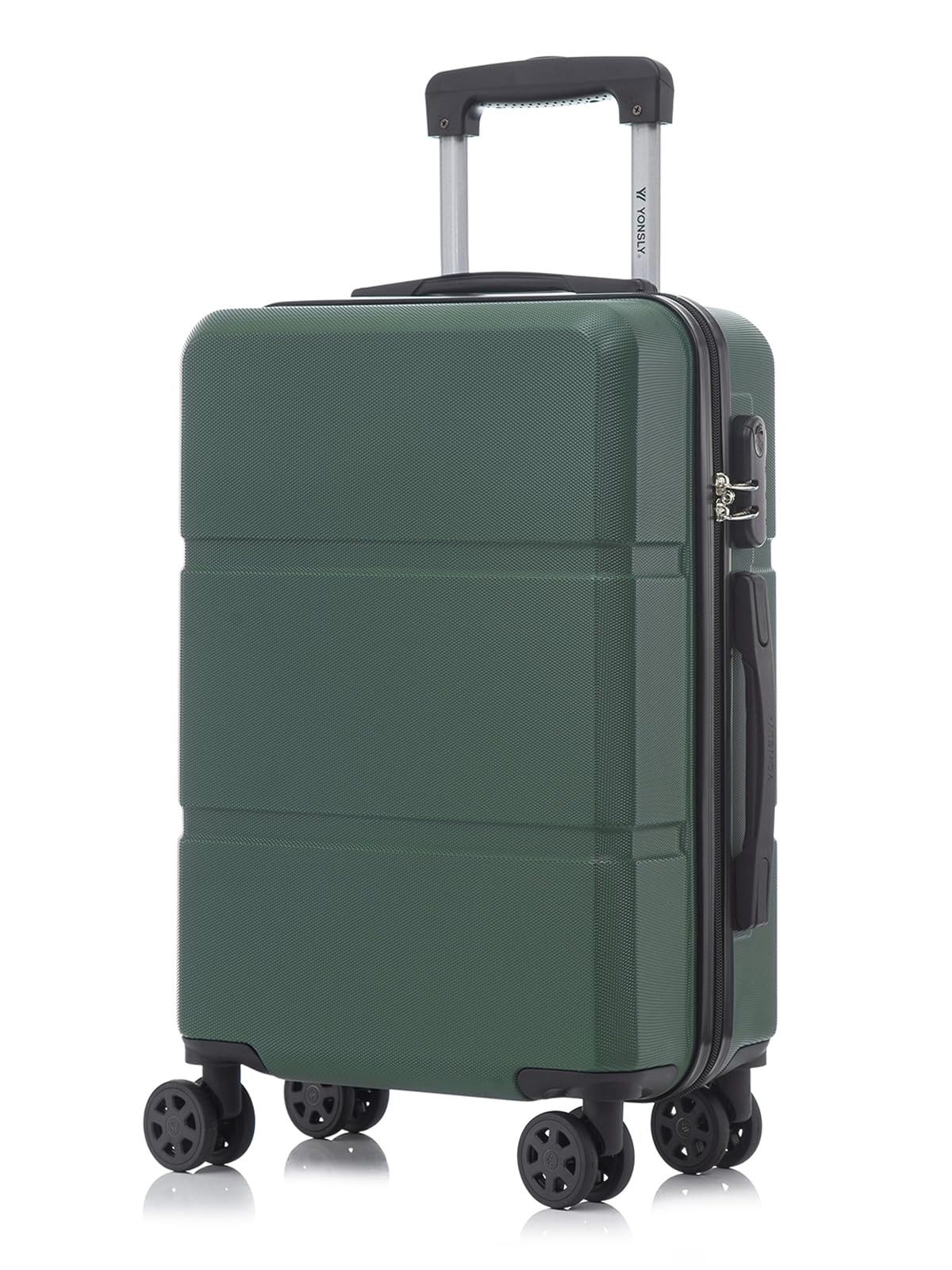 yonsly Hartschalen-Trolley Hartschalen-Koffer Trolley Rollkoffer Zahlenschloss, Handgepäck, 4 Rollen, ABS-Hartschale, robuster Reisekoffer mit Teleskopgriff,46/55/66/76 cm
