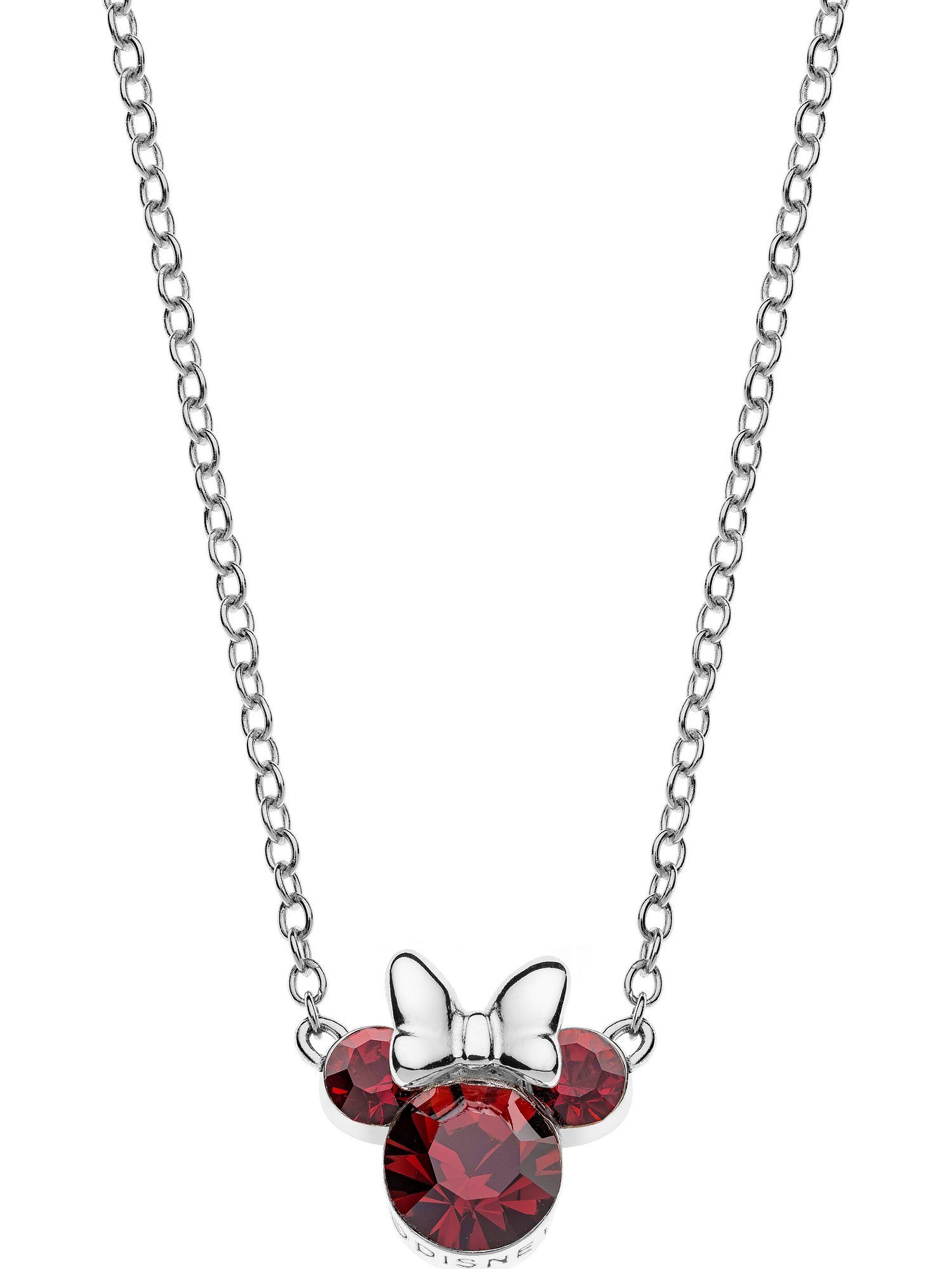 DISNEY Jewelry Collier Disney Mädchen-Kinderkette 925er Silber 1 Kristall dunkelrot